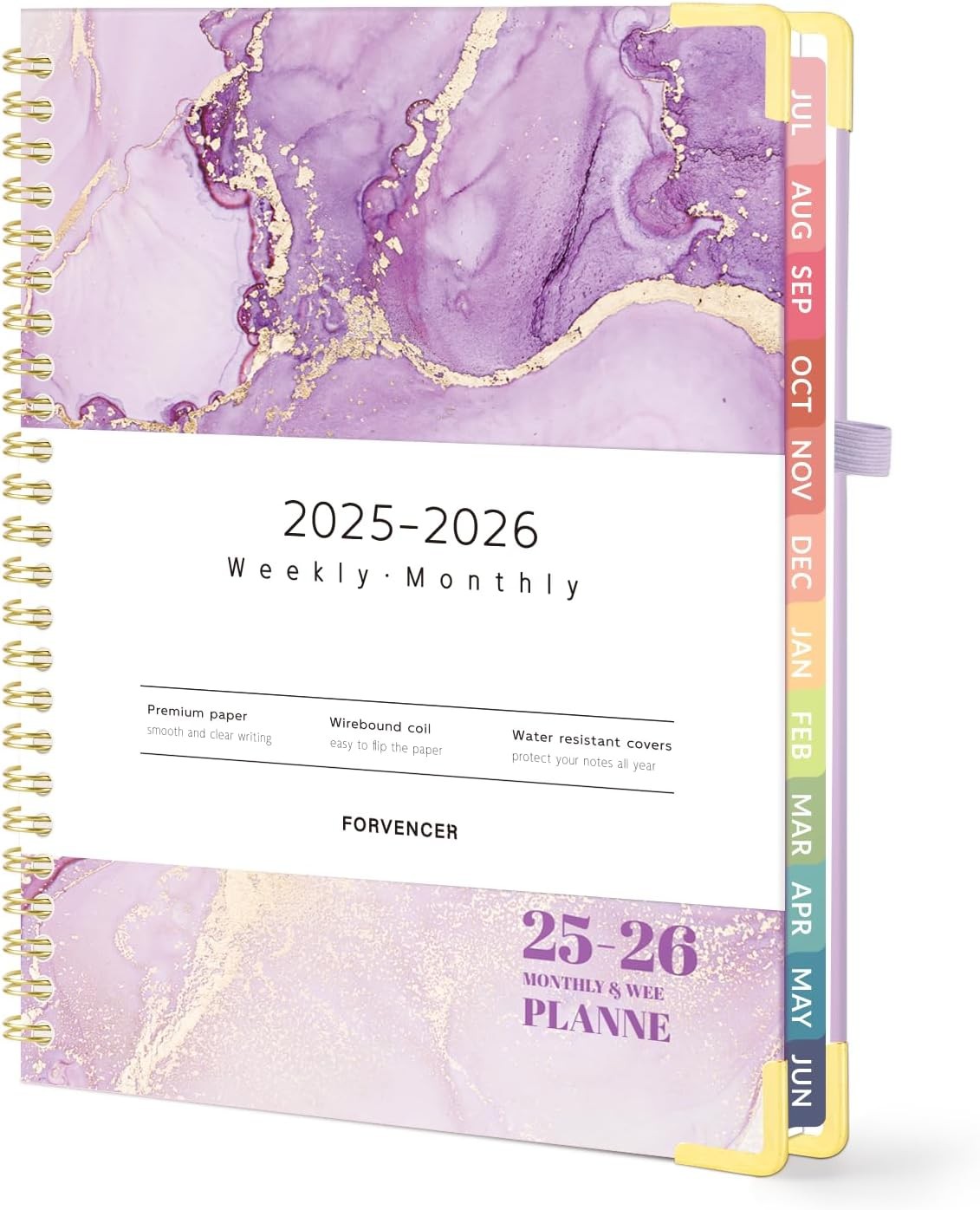 2025-2026 Academic Planner, 8.5×11, Weekly/Monthly, Tabs, Green