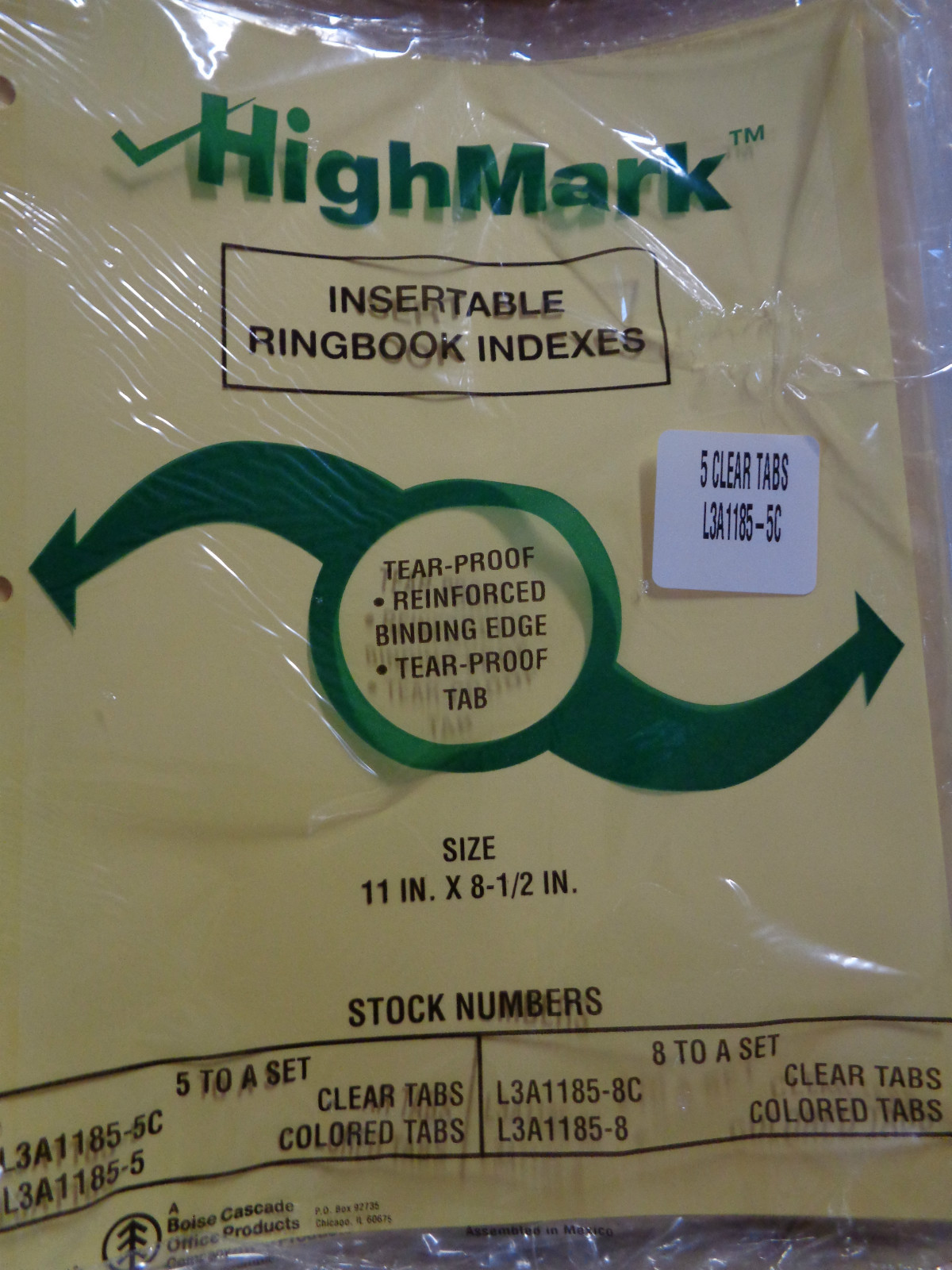 HighMark Ring Book Indexes 1 set Insertable 5 Index Dividers