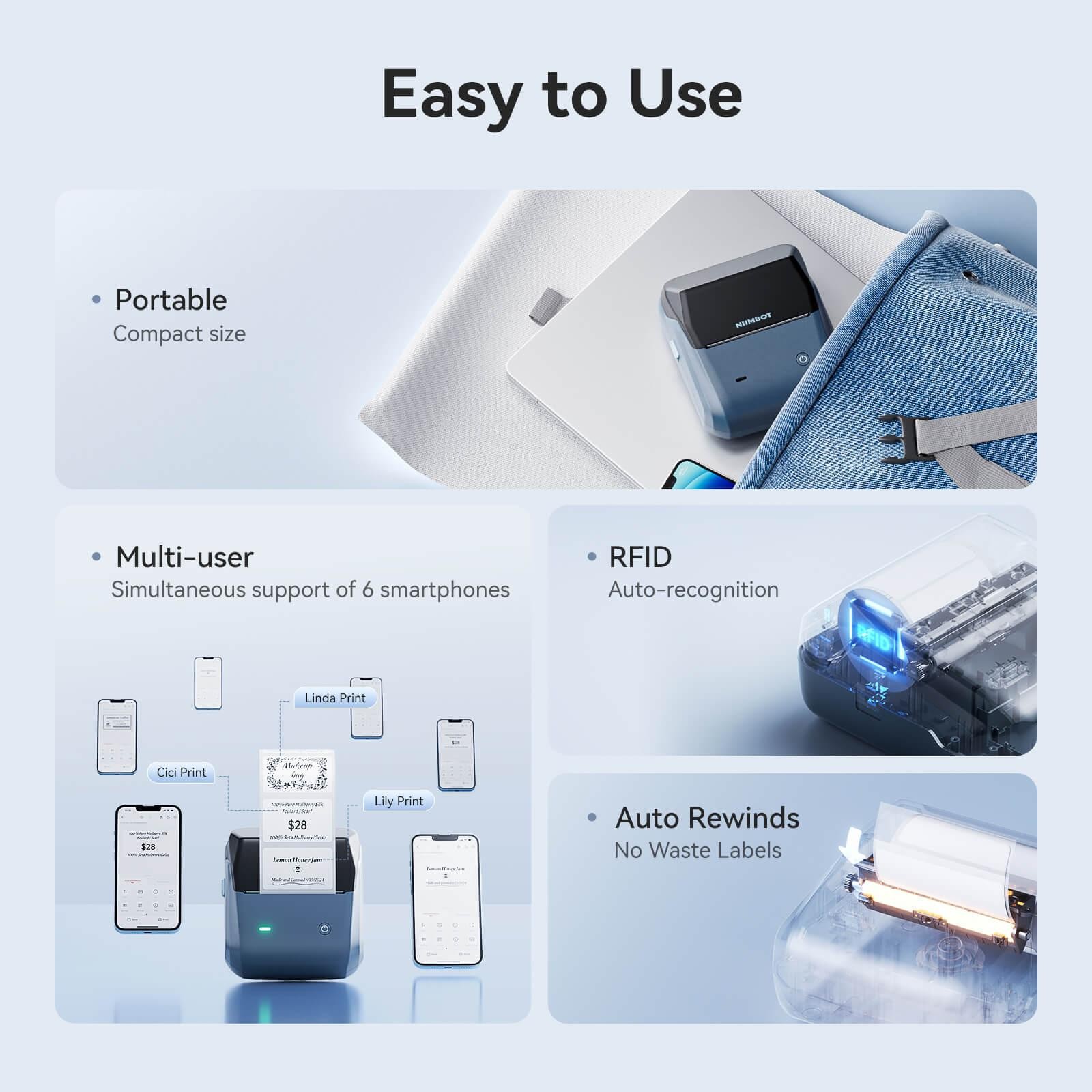NIIMBOT B31 Label Maker Machine with Tape Portable Bluetooth Thermal Printer