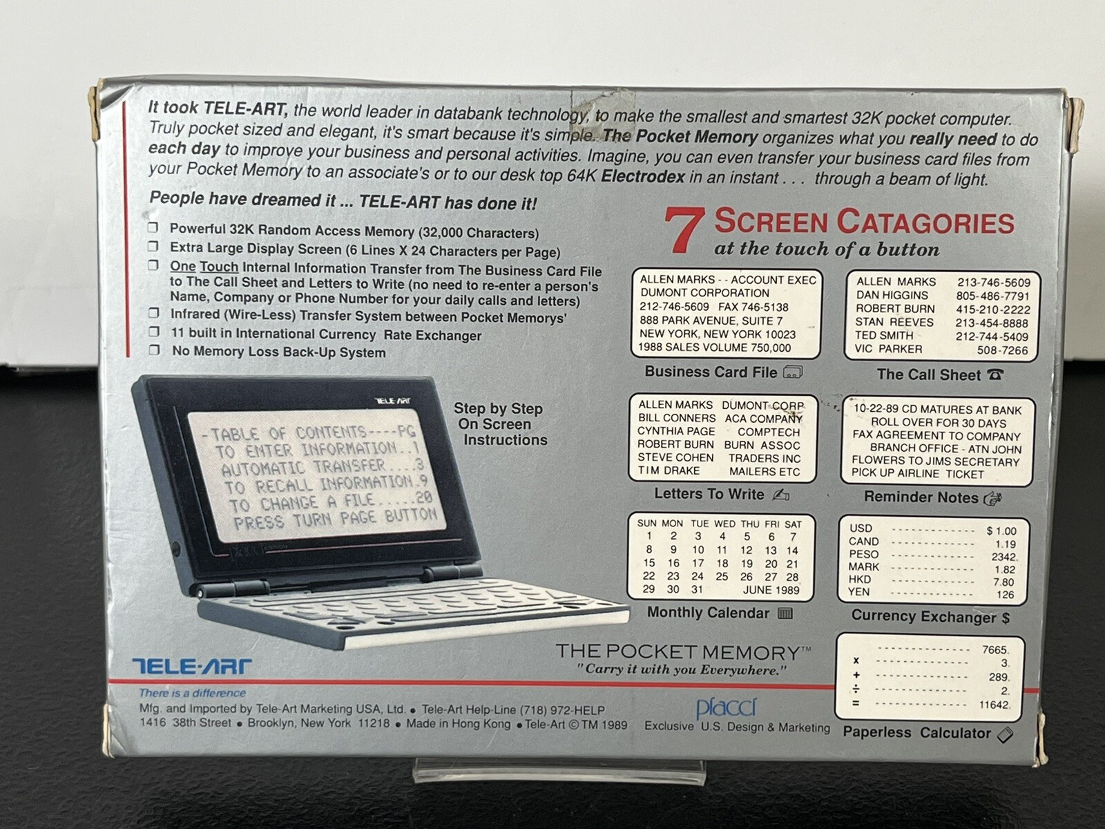 Tele-Art The Pocket Memory Foldable Digital Display QWERTY Keyboard Organizer