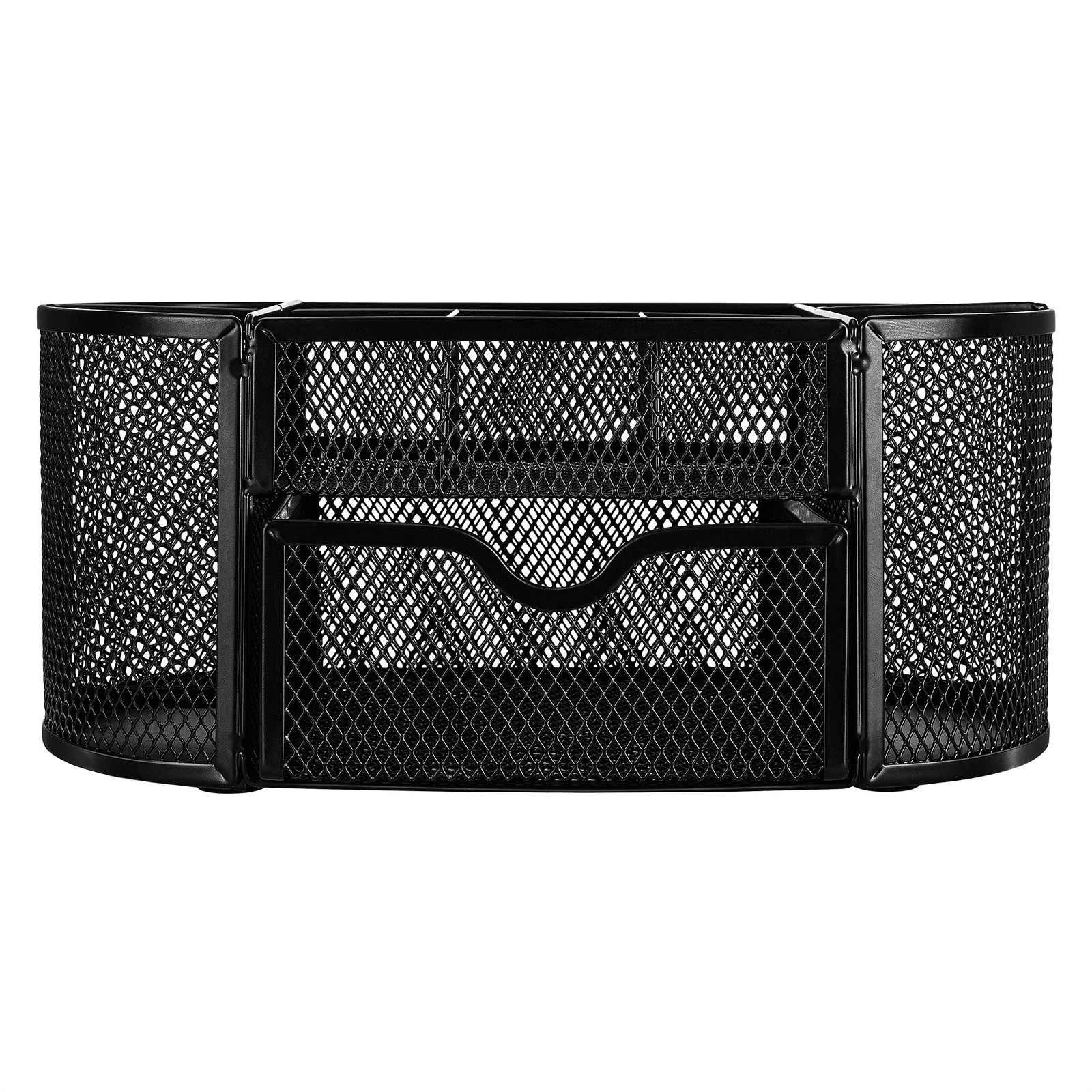 Amazon Basics Mesh Desk Organizer with Pen 9.25″ x 4.53″ x 3.94″, Black