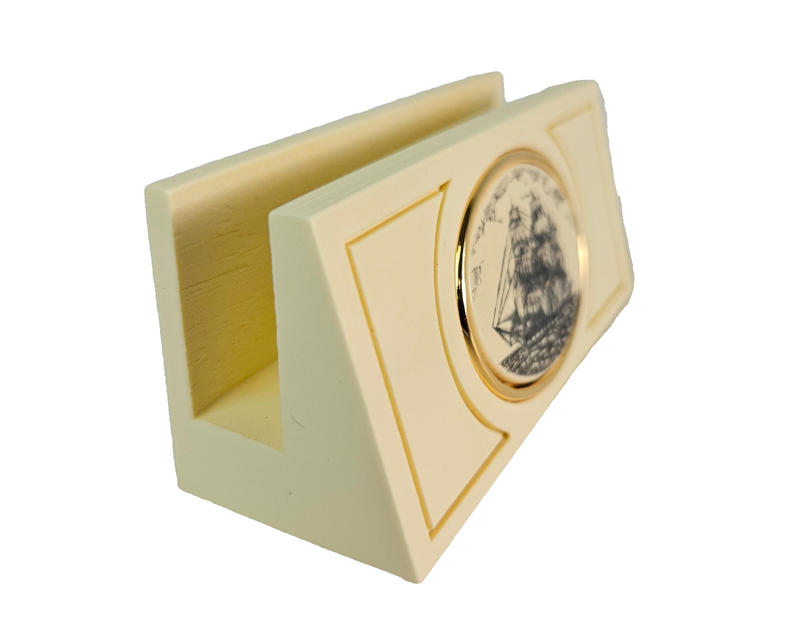 Vtg Barlow Business Card Holder -USS Constitution Old Ironsides Ship ~New in Box