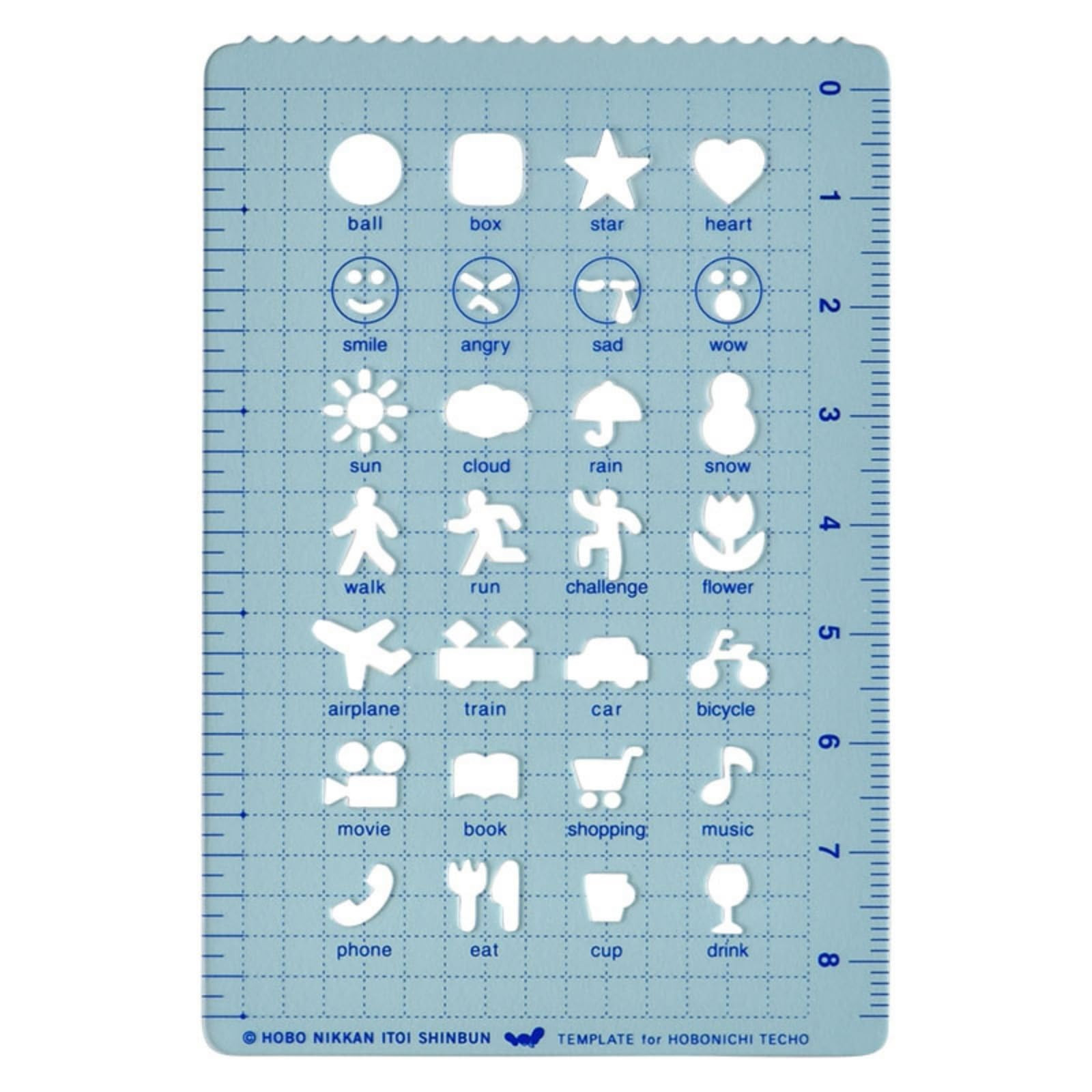 Acrylic Blue and White Stencil Template for Hobonichi Notebook Accessories