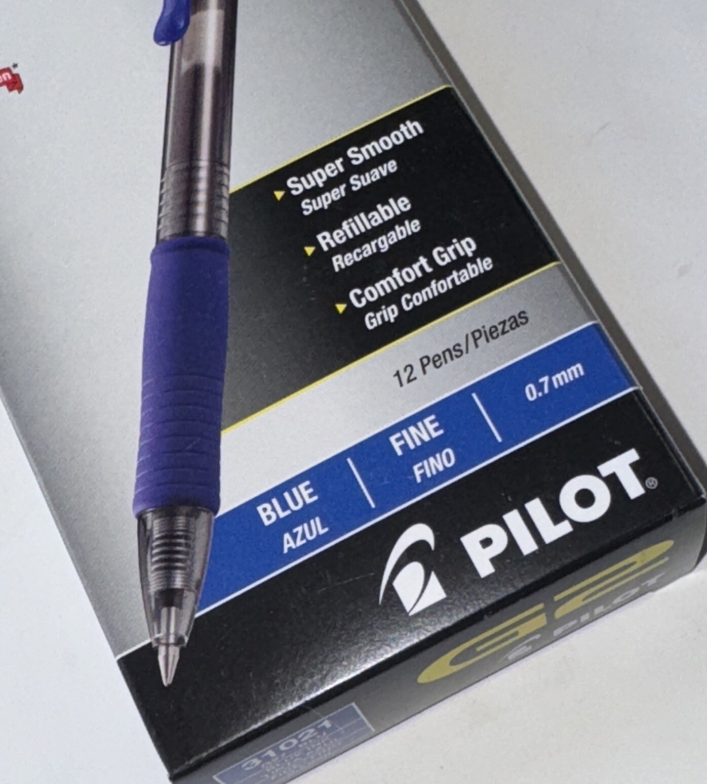 12. Pilot G2 Premium Gel Roller Retractable Pens Blue Ink 0.7mm Fine 12