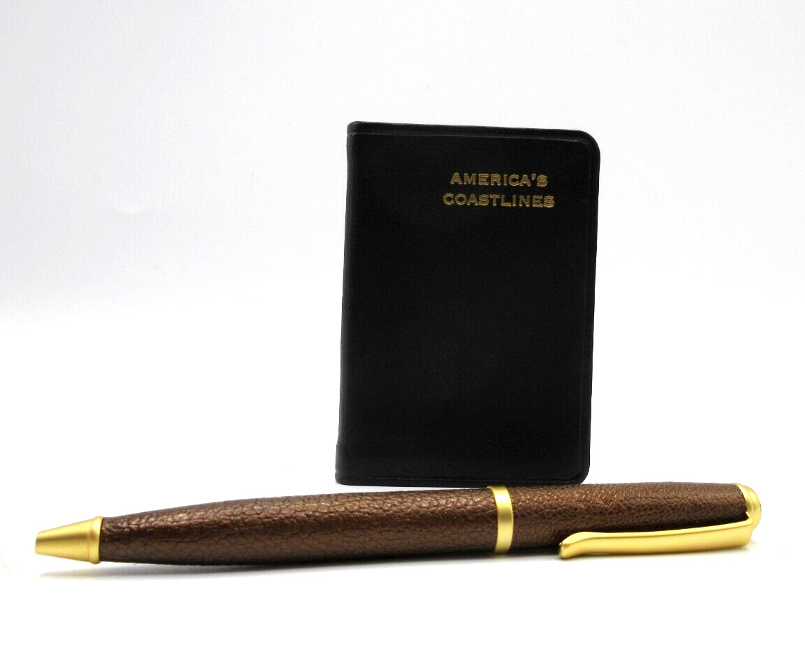 America’s Coastlines Mini Travel Journal Leather Cover Post Miniatures Black