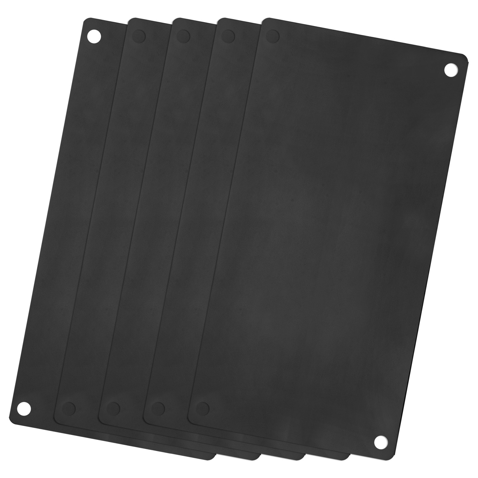 5Pcs 80x50mm Stainless Steel Blank Tags Engraving Blanks with 4 Hole Black