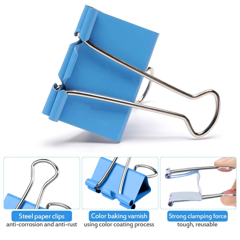Binder Clips, Lumeiy 162PCS Paper Clips with Assorted Colors and Four Sizes