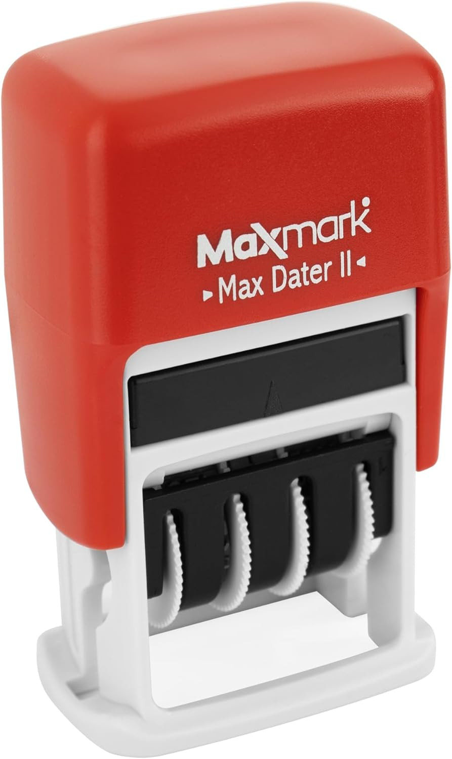 Self-Inking Rubber Date Office Stamp with Paid Phrase & Date – RED Ink (Max Date