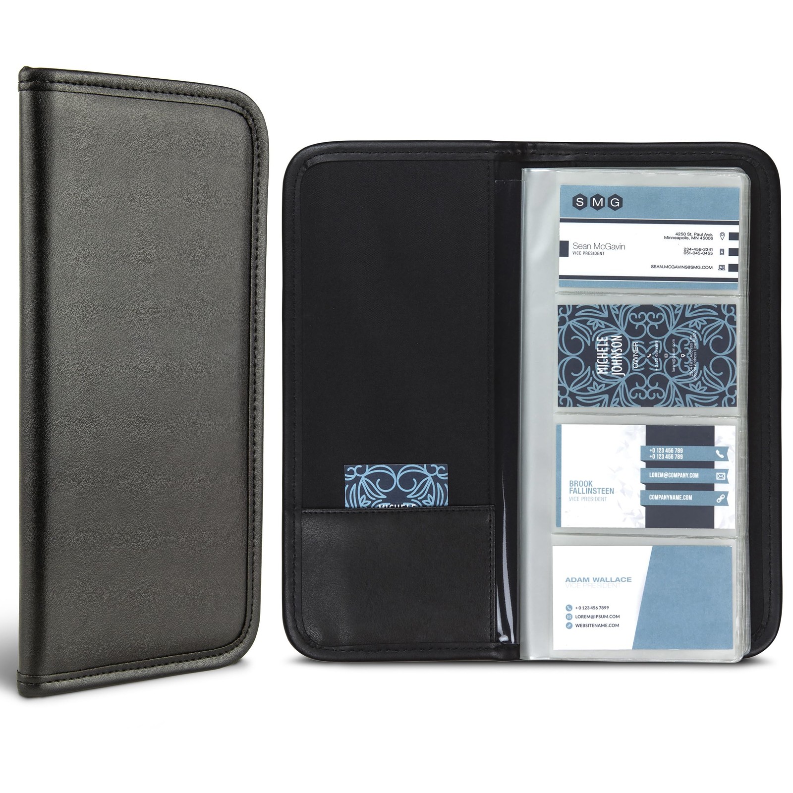 Professional Business Card Organizer with Padded Cover, Card Holder for 160 C…