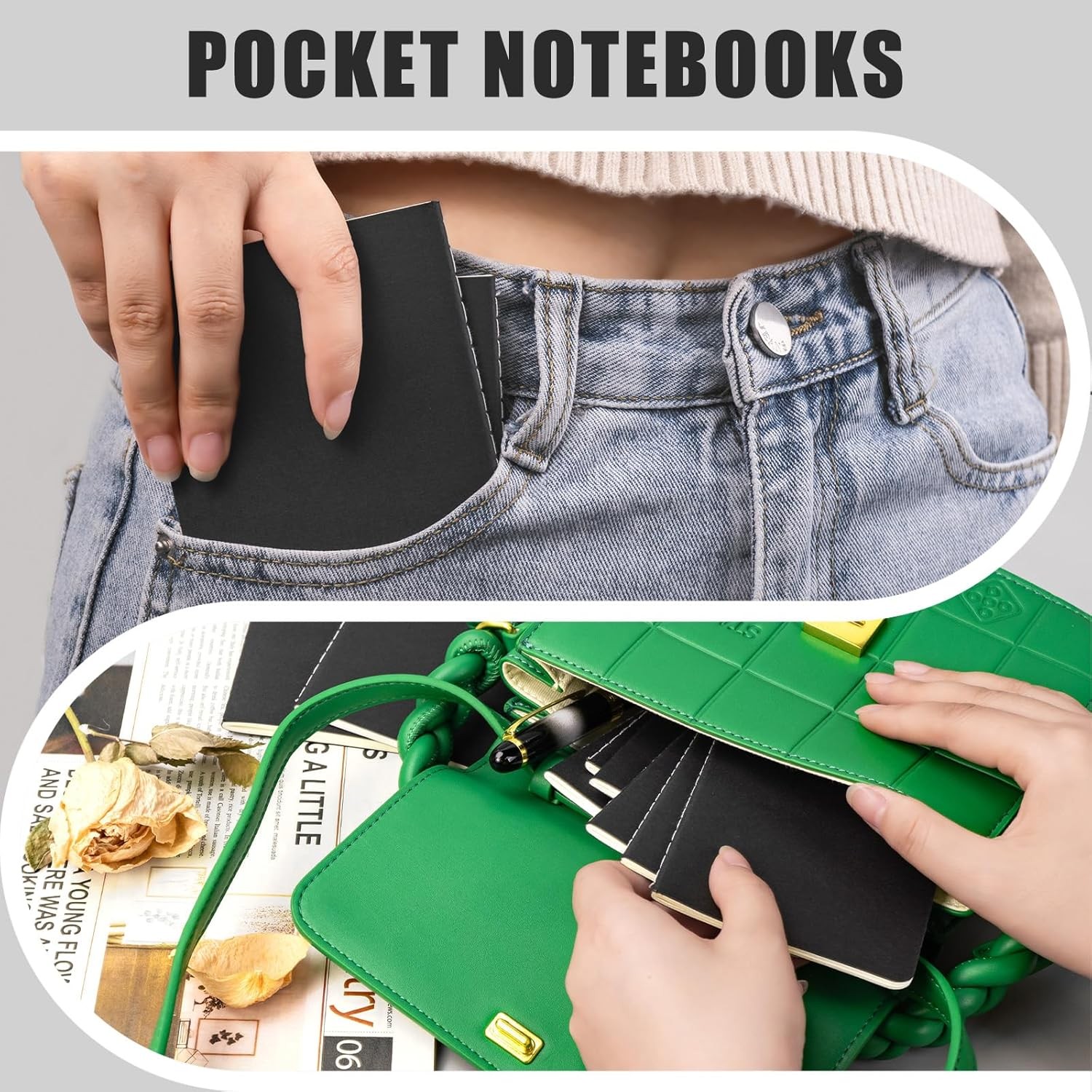 Mini Pocket Notebooks 12 Pack 3.5×5.5in Lined Small Journals 60Pages Black Cover