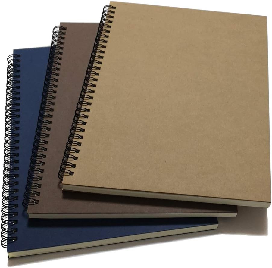 Spiral Notebook/Spiral Journal Lined, B5 Hard Kraft Cover Wire Bound Notebook Ru