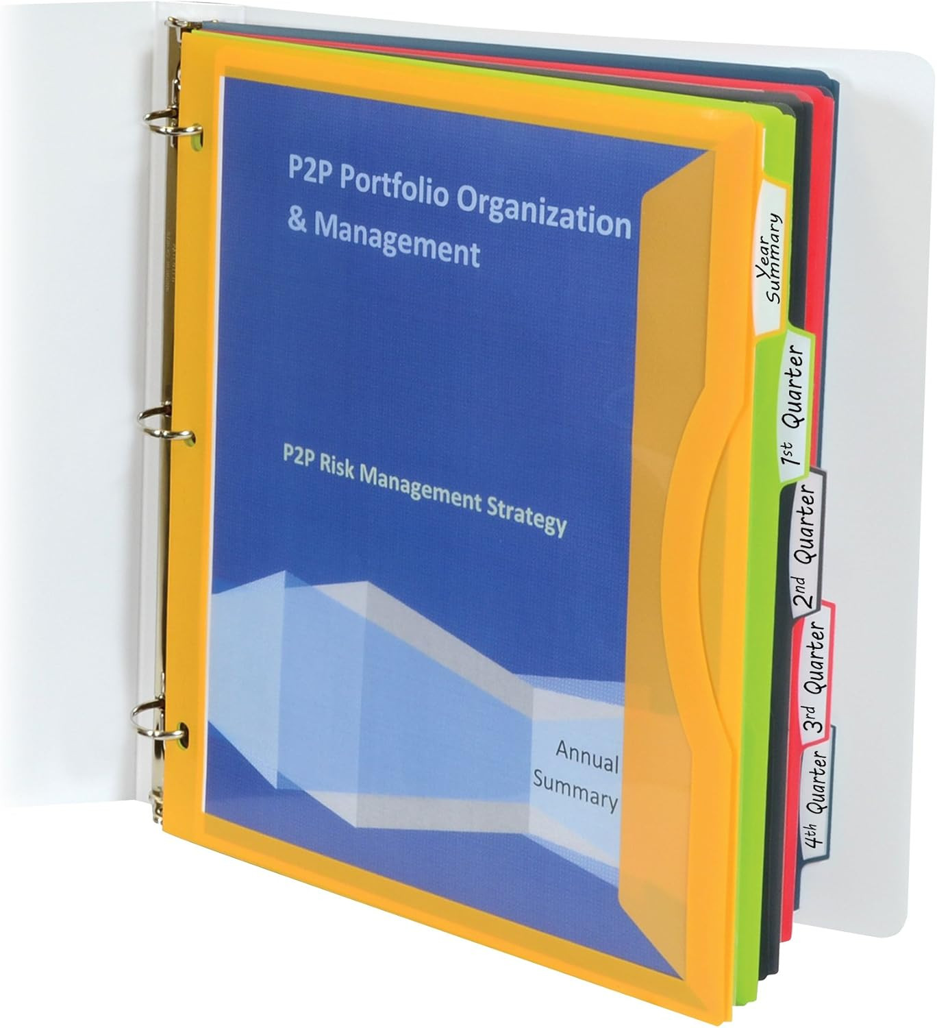 5-Tab Binder Pockets with Write-On Index Tabs, Assorted Colors, 8.5 X 11 Inches,