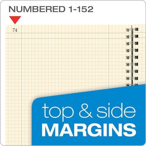 TOP35061 TOPS™ Computation Notebook, 9-1/2″ x 11-3/4″, Wire Bound, Graph Rule (4