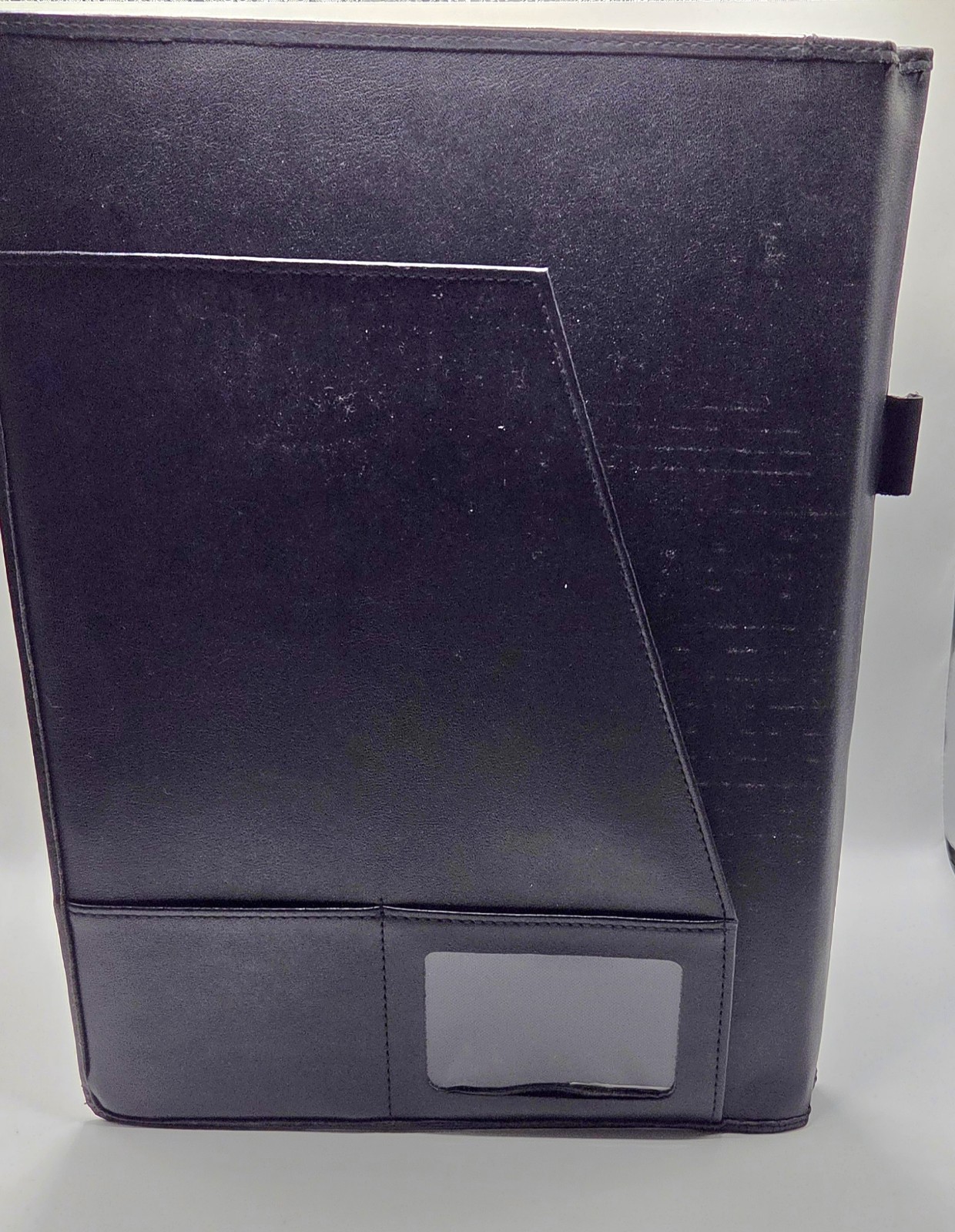 VTG Top Grain Cowhide Leather Padfolio Portfolio Document Carrier Black 12″x9.5″