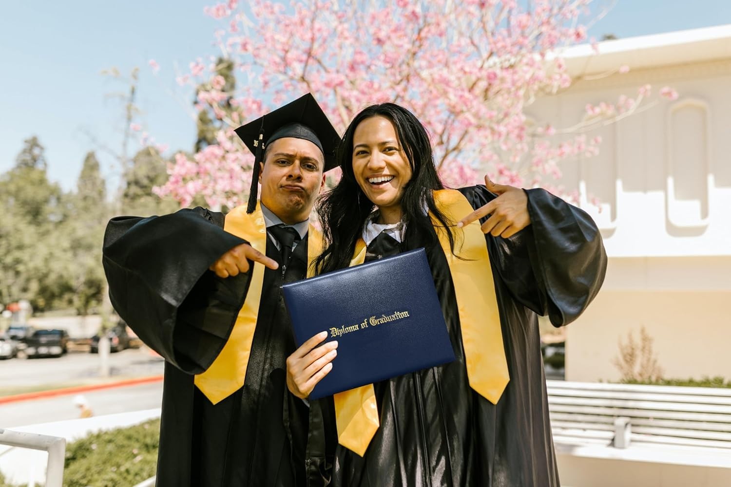 Navy Blue 8.5×11 Diploma Cover with Gold Embossed Finish
