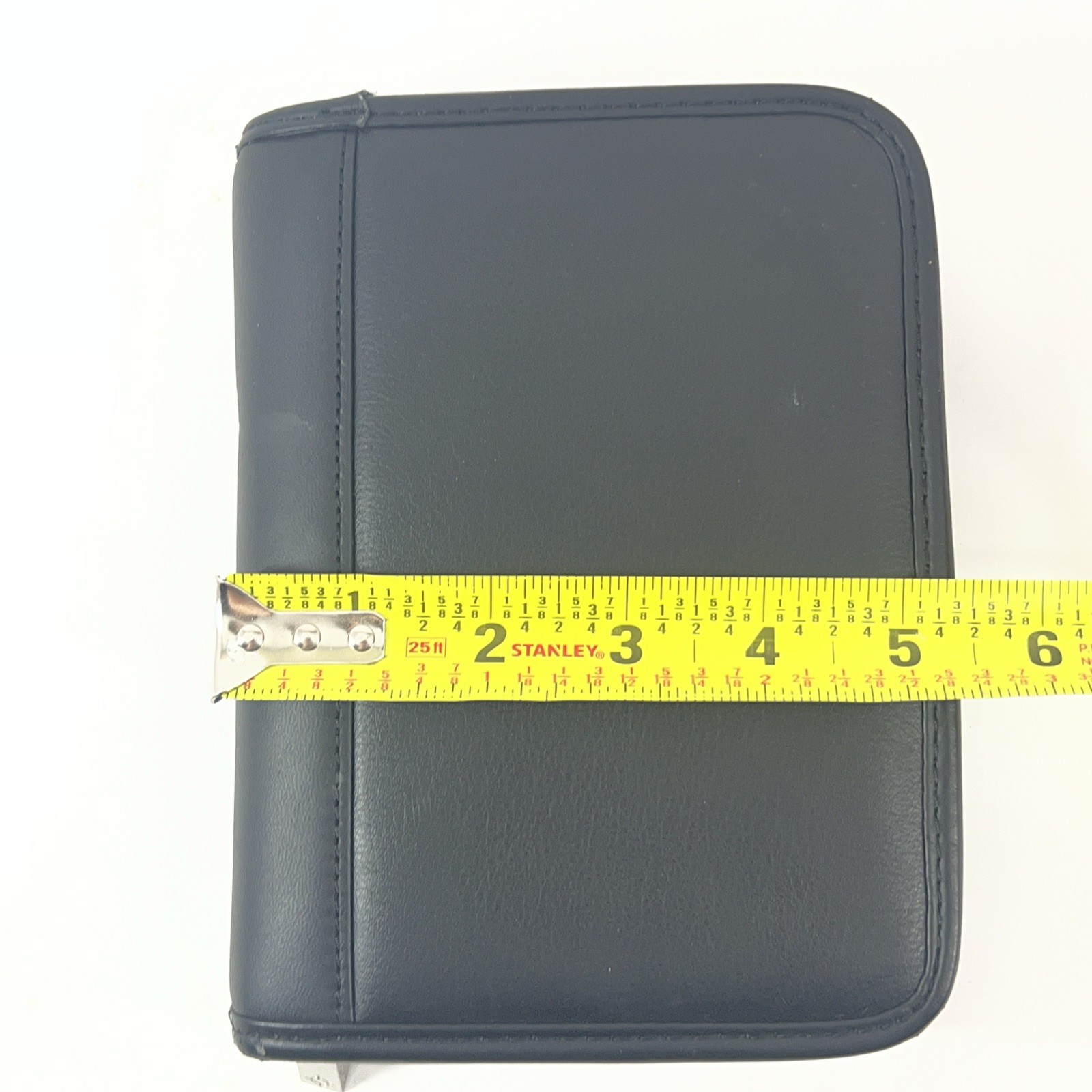 Franklin Covey Leather 6 Ringed Binder W/ Inserts Mini Pocket Sized Black Daily