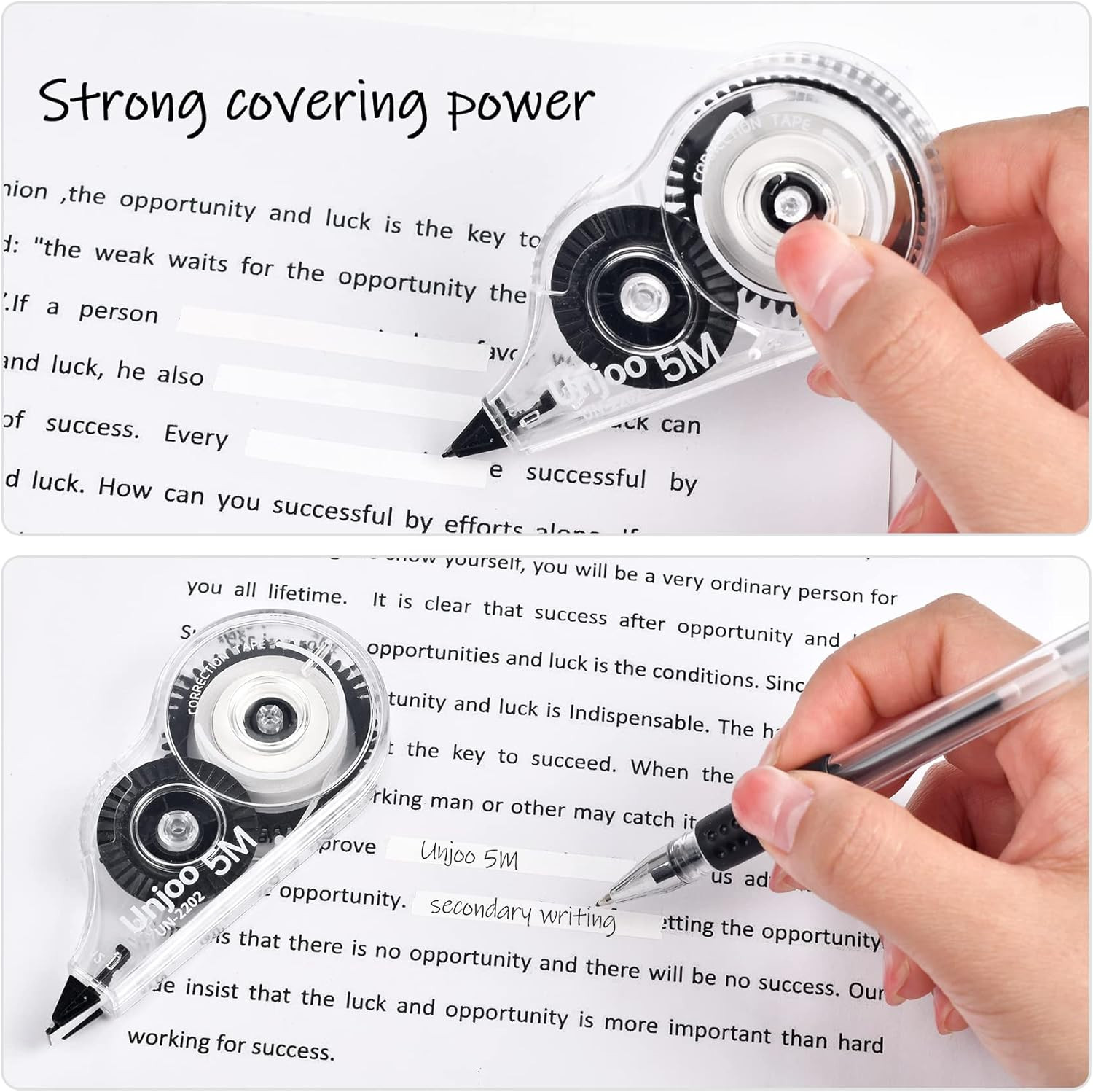 White Correction Tape, Easy to Use Applicator for Instant Corrections Wrong Writ