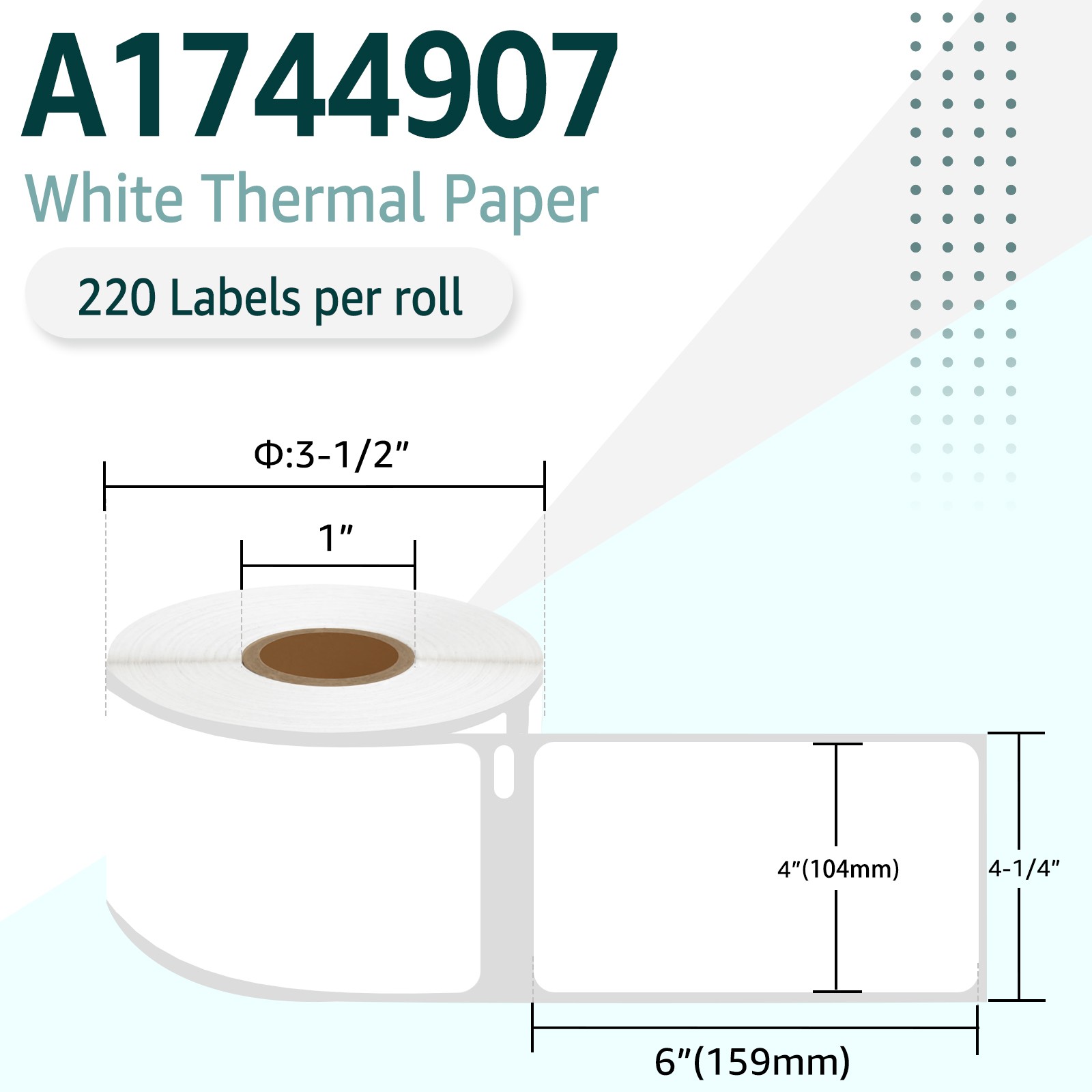 4″x6″ Direct Thermal Shipping Labels for 1744907 DYMO 4XL Printer 220 Per Roll