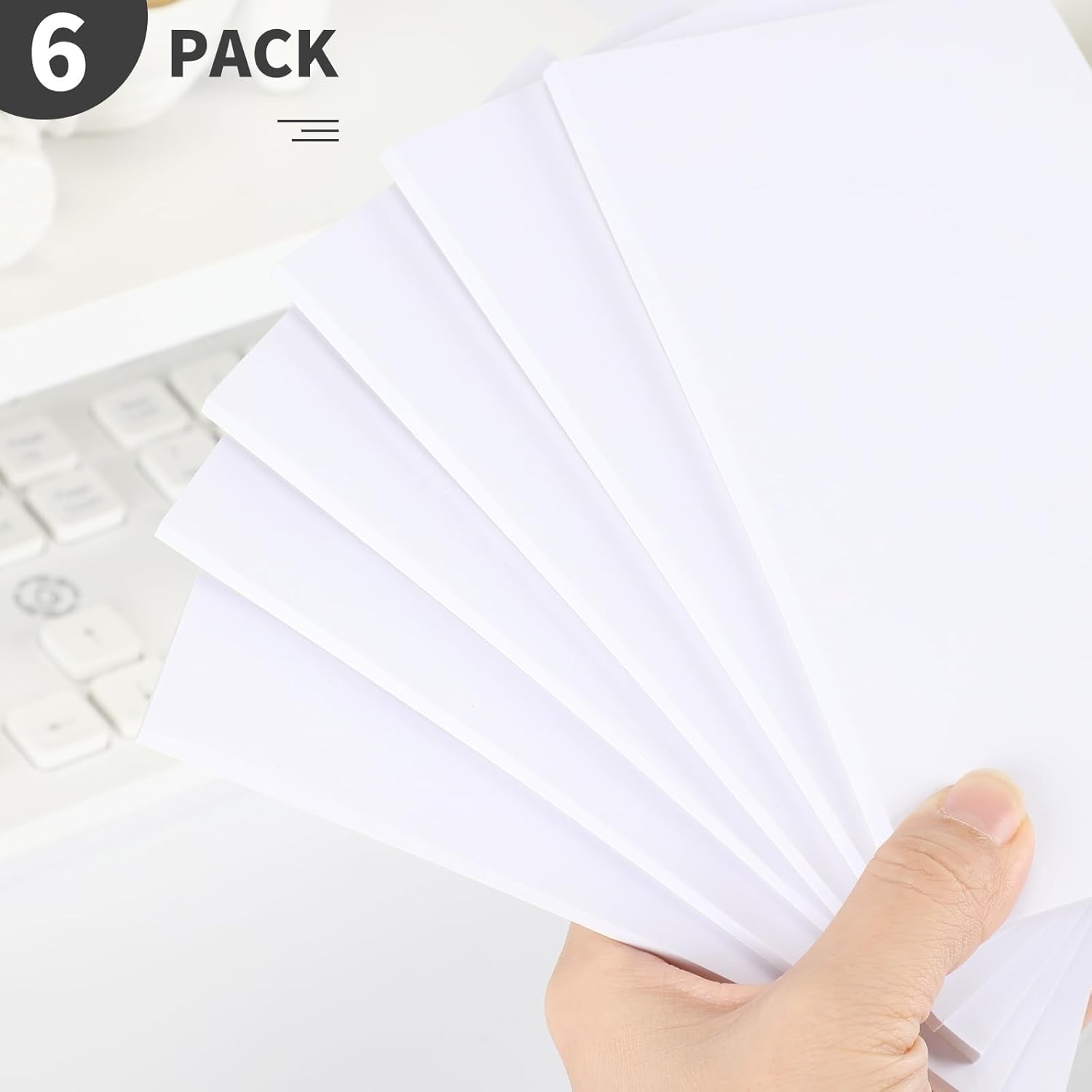 6 Pack 4×6 Blank Memo Note Pads 50 Sheets Small Scratch Pads for Writing