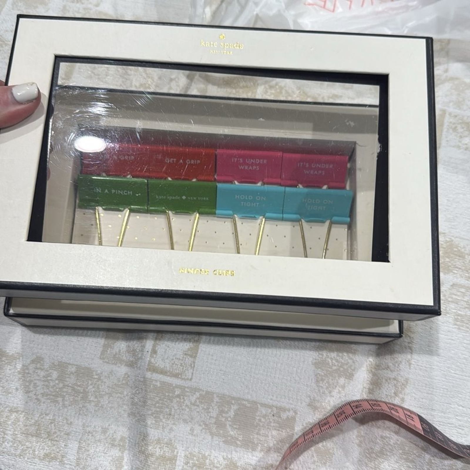 Kate Spade NWT 8 Binder Clips with sayings and colors see description