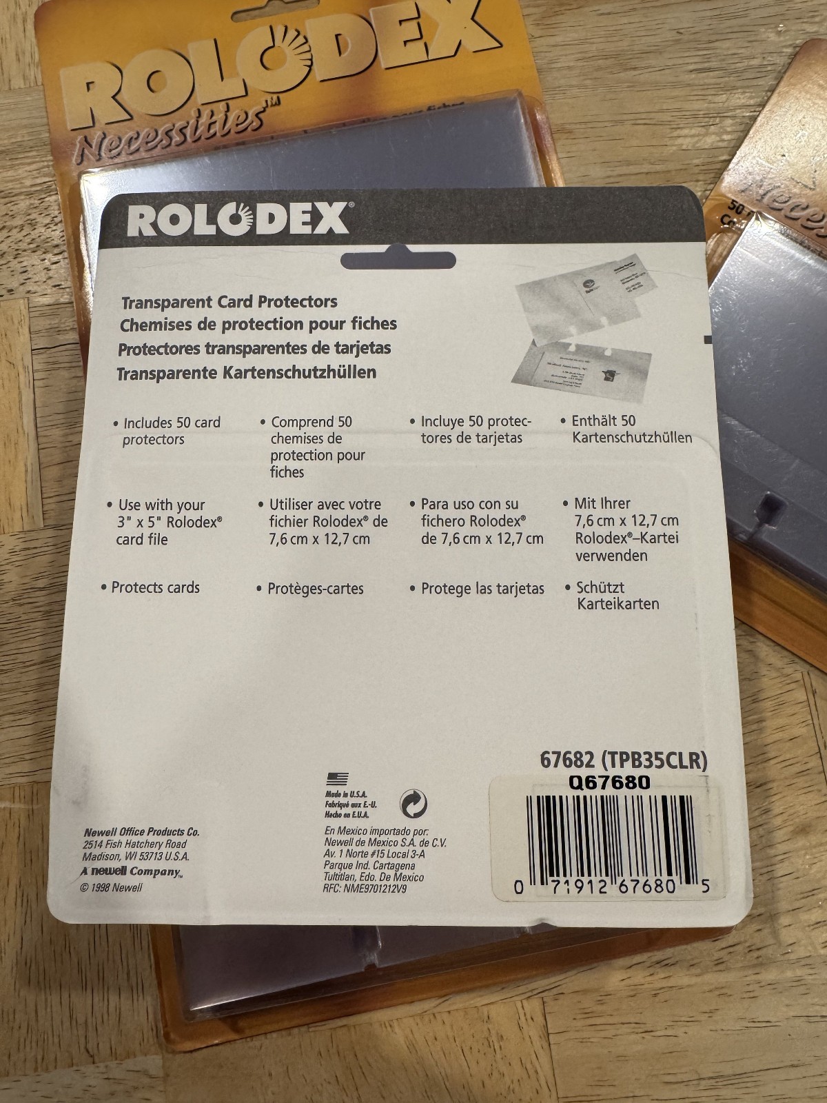 4 Sets of New Transparent Rolodex Necessities Card Protectors Sleeves Clear 3×5″