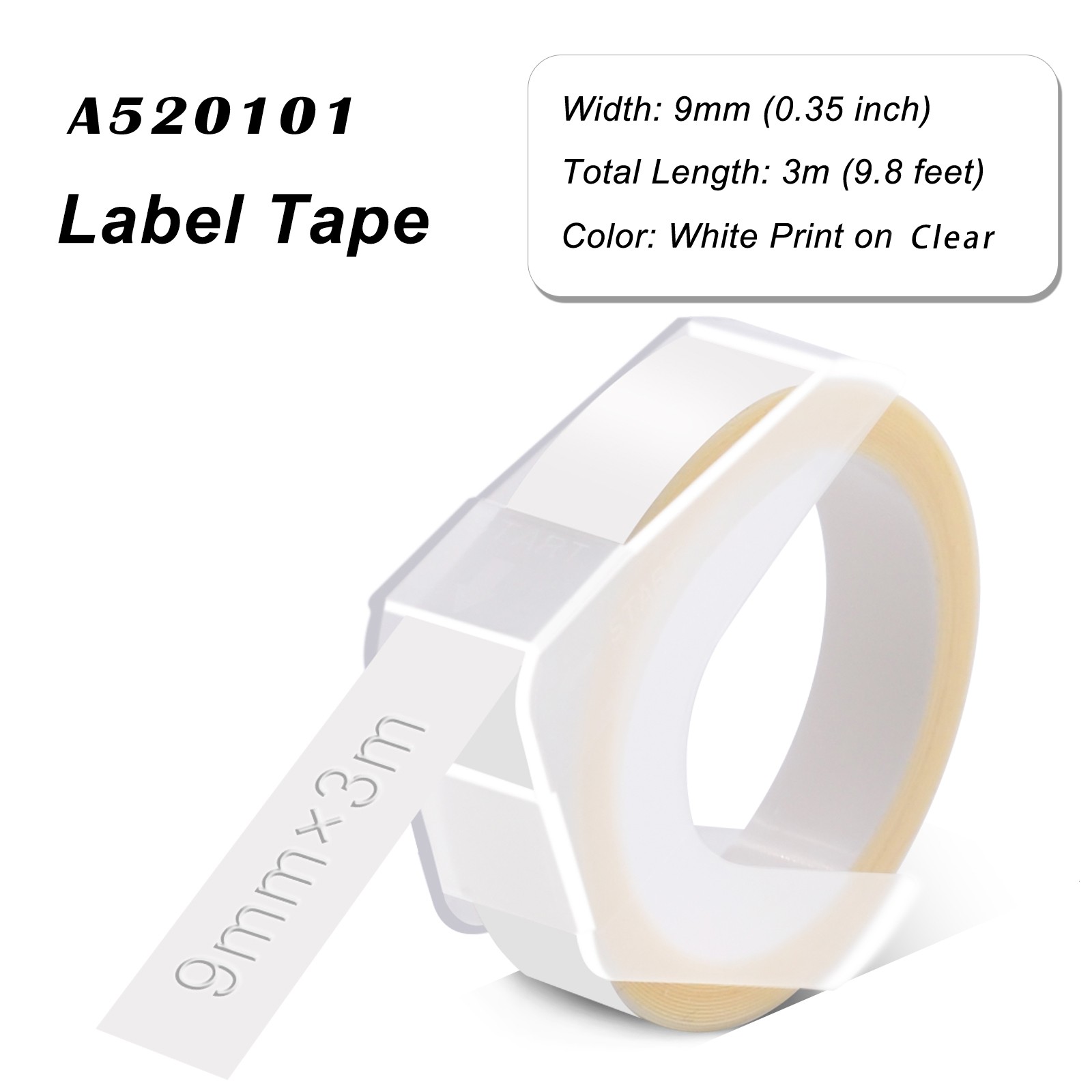 3D 9/12mm Tape For DYMO Organizer Xpress / Express Pro Embossing Label Maker