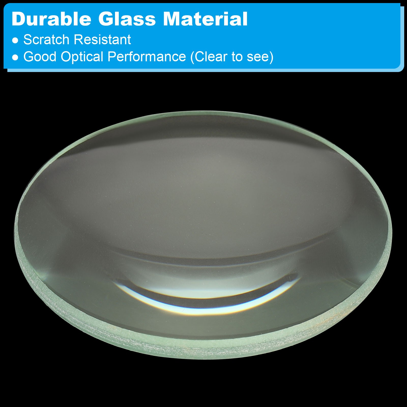 2 Pcs 100mm Focal Length Double Convex Lens 50mm Diameter 9mm Height
