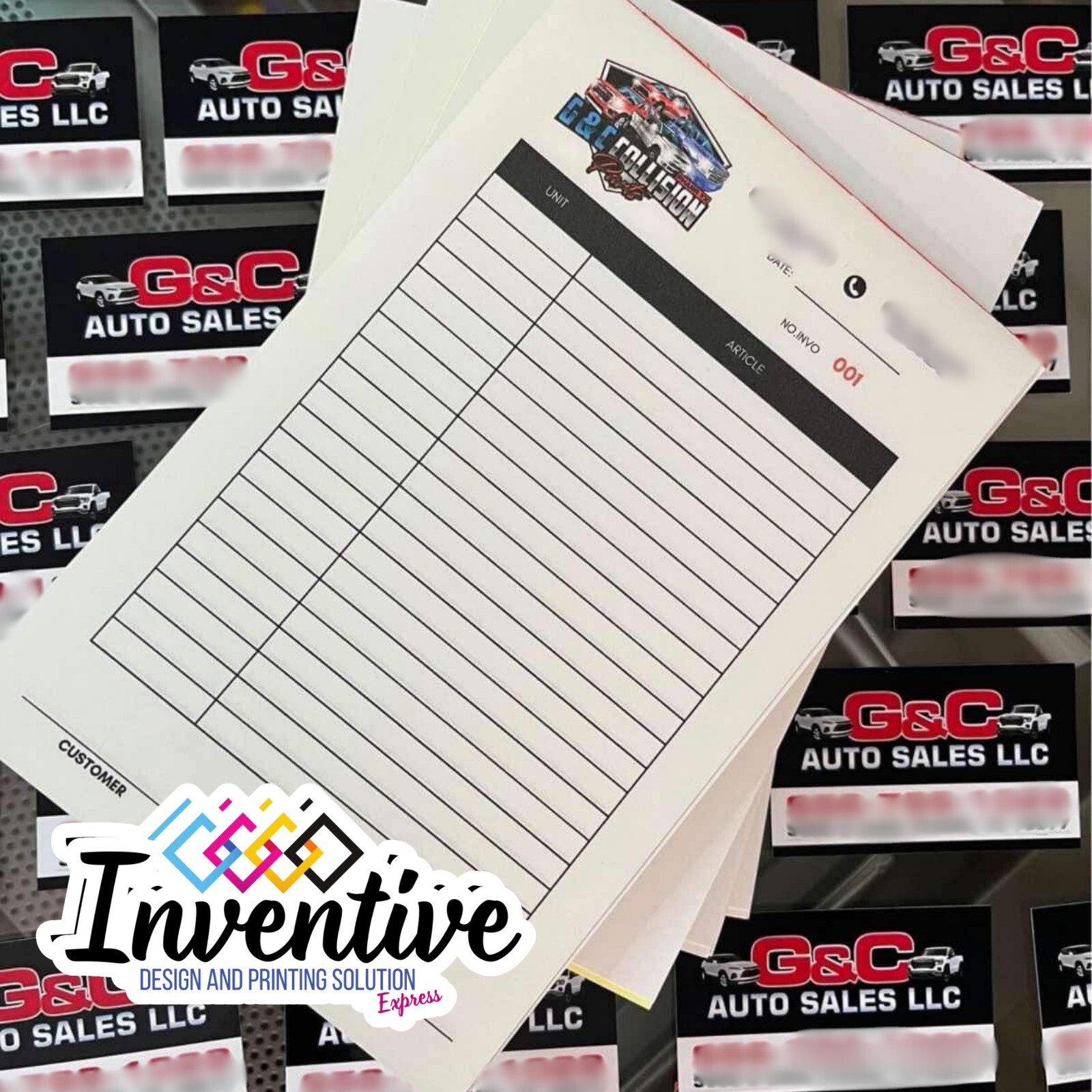 Custom sales notes/invoices for your business free design8.5×5.5″ passing paper.