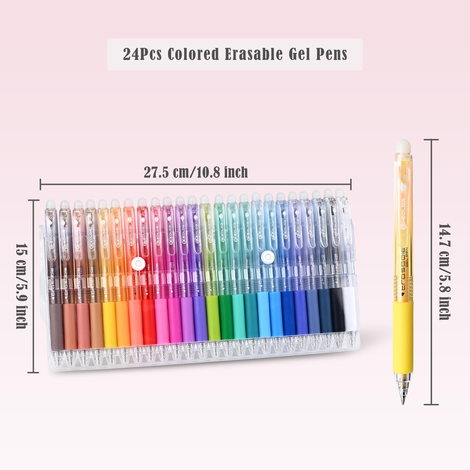 BAYTORY 24Pcs Colored Erasable Gel Pens, 1 Count (Pack of 24), Multicolor