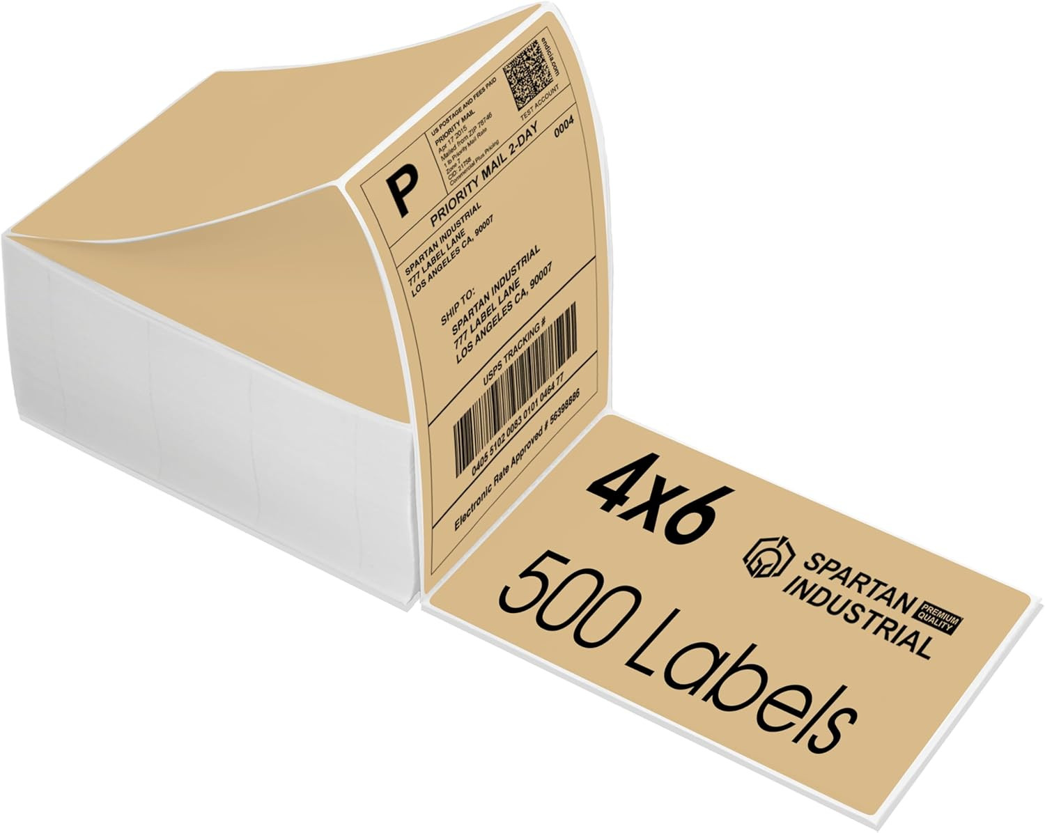 – 4″ X 6″ Brown Direct Thermal Fanfold Labels (500 Count, 1 Stack) – Printable P