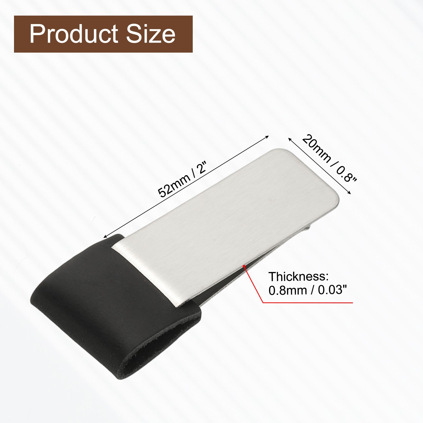 1 x Pen Loop for Notebook Stainless Steel Pen Clip with Leather Black