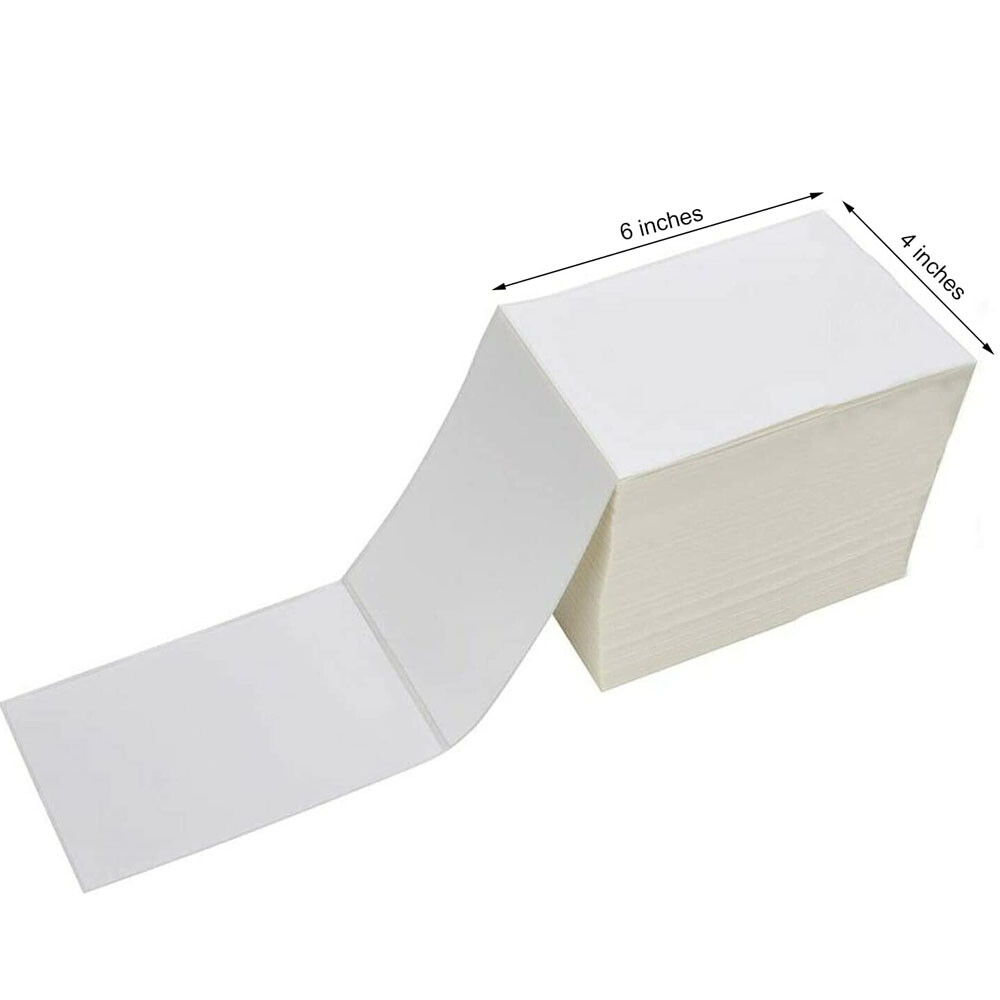 4″x6″ Fanfold Direct Thermal Shipping Labels Zebra & Rollo Printers 1000/Stack