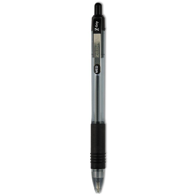 Zebra Z-Grip 1.0mm Black Ink Ballpoint Pens – Bulk Lot 12-Pack (Model 22210)