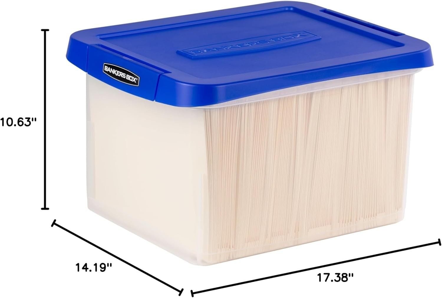 Bankers Box Heavy Duty Plastic File Box with Hanging Rails, Letter/Legal, 1 Pack