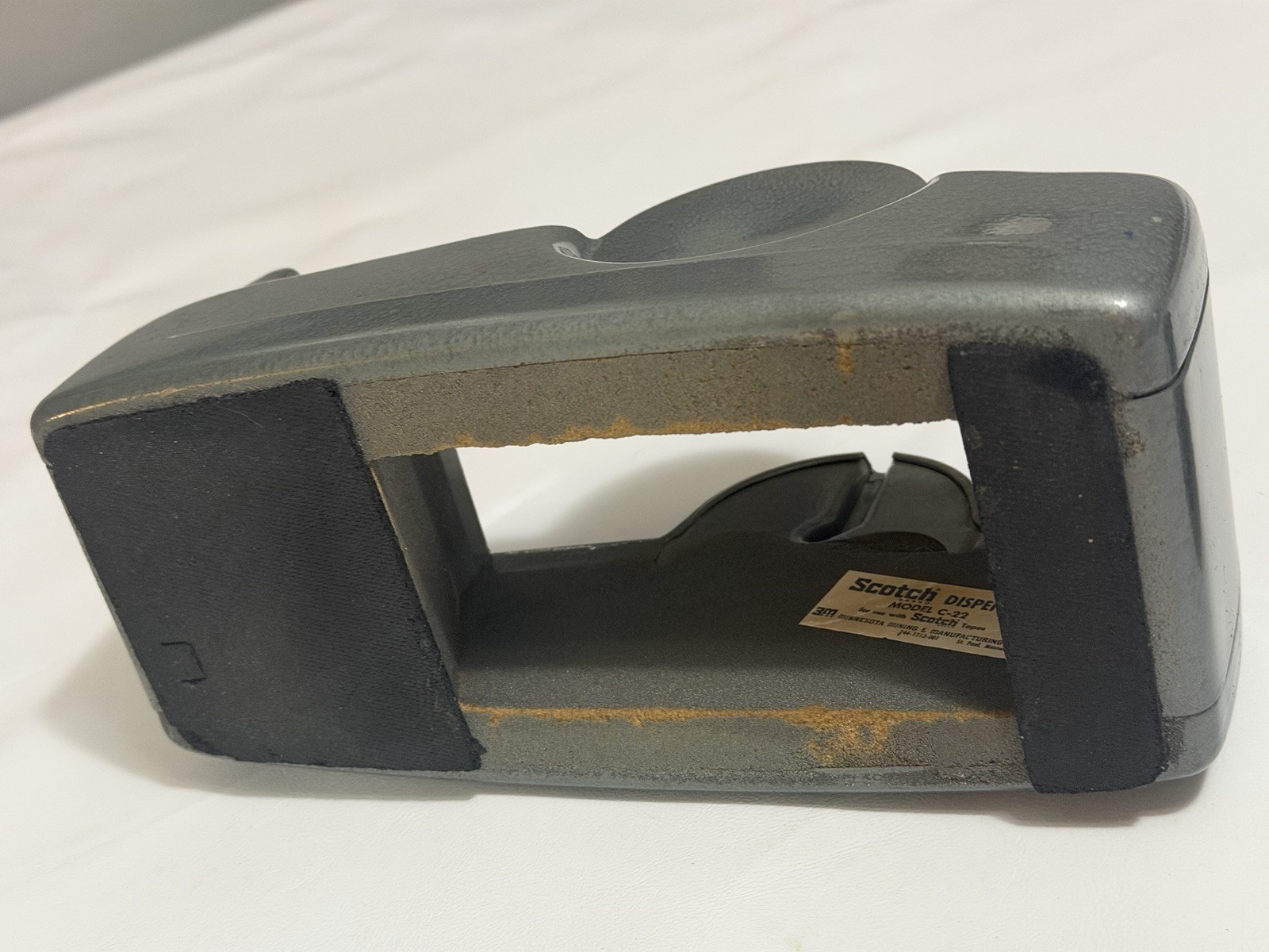 Vintage 3M Scotch C-22 Metal Dual Tape Dispenser Gray Mad Men Desk Read*