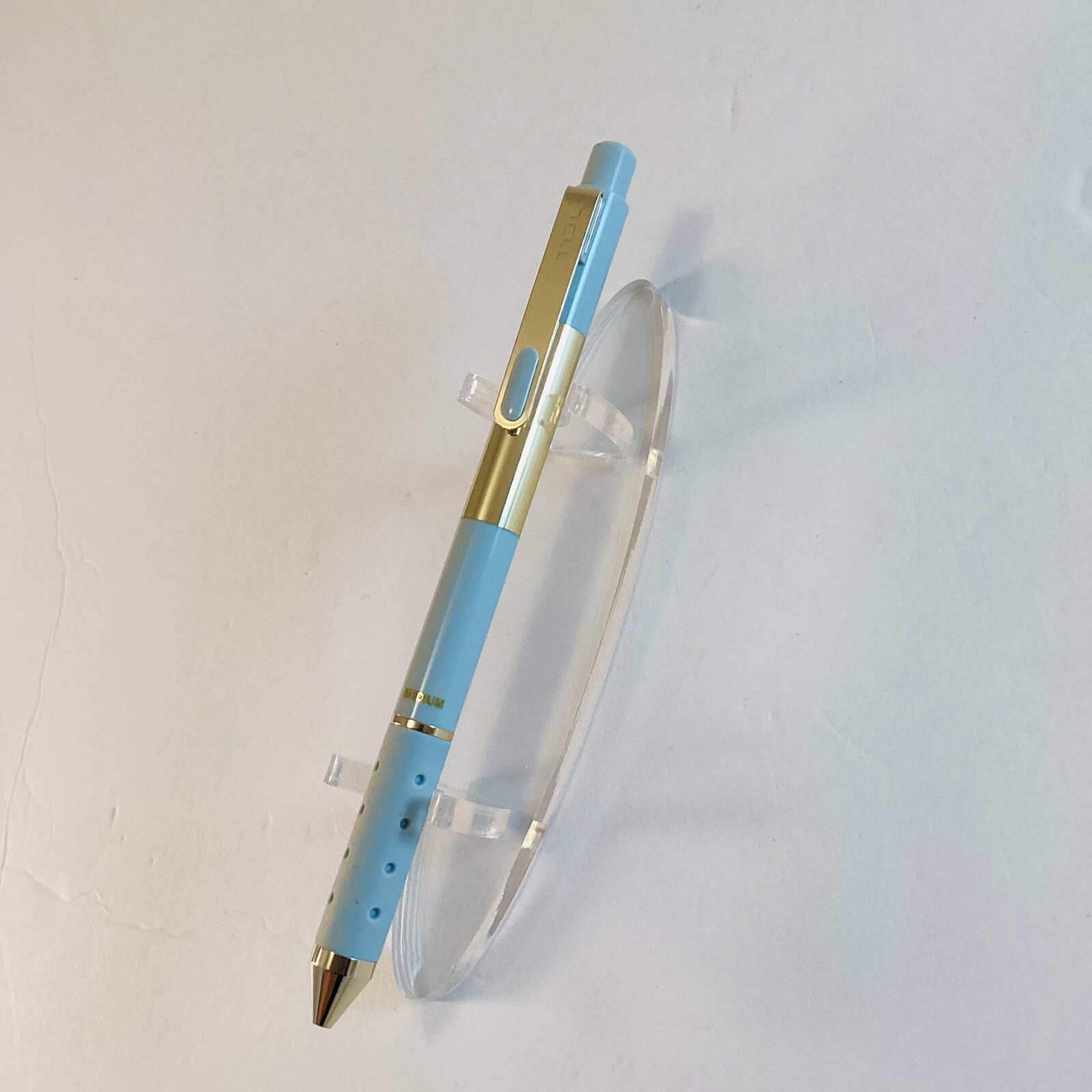 NEW TUL Pen Gel Metallic Ink SKY BLUE Limited Edition Blue Gold Barrel Med 0.8
