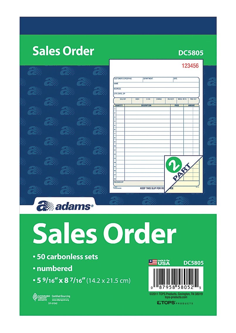 DC5805 – Adams Carbonless 2-Part Sales Book, 5 9/16″ x 8 7/16″ – 20 PACK