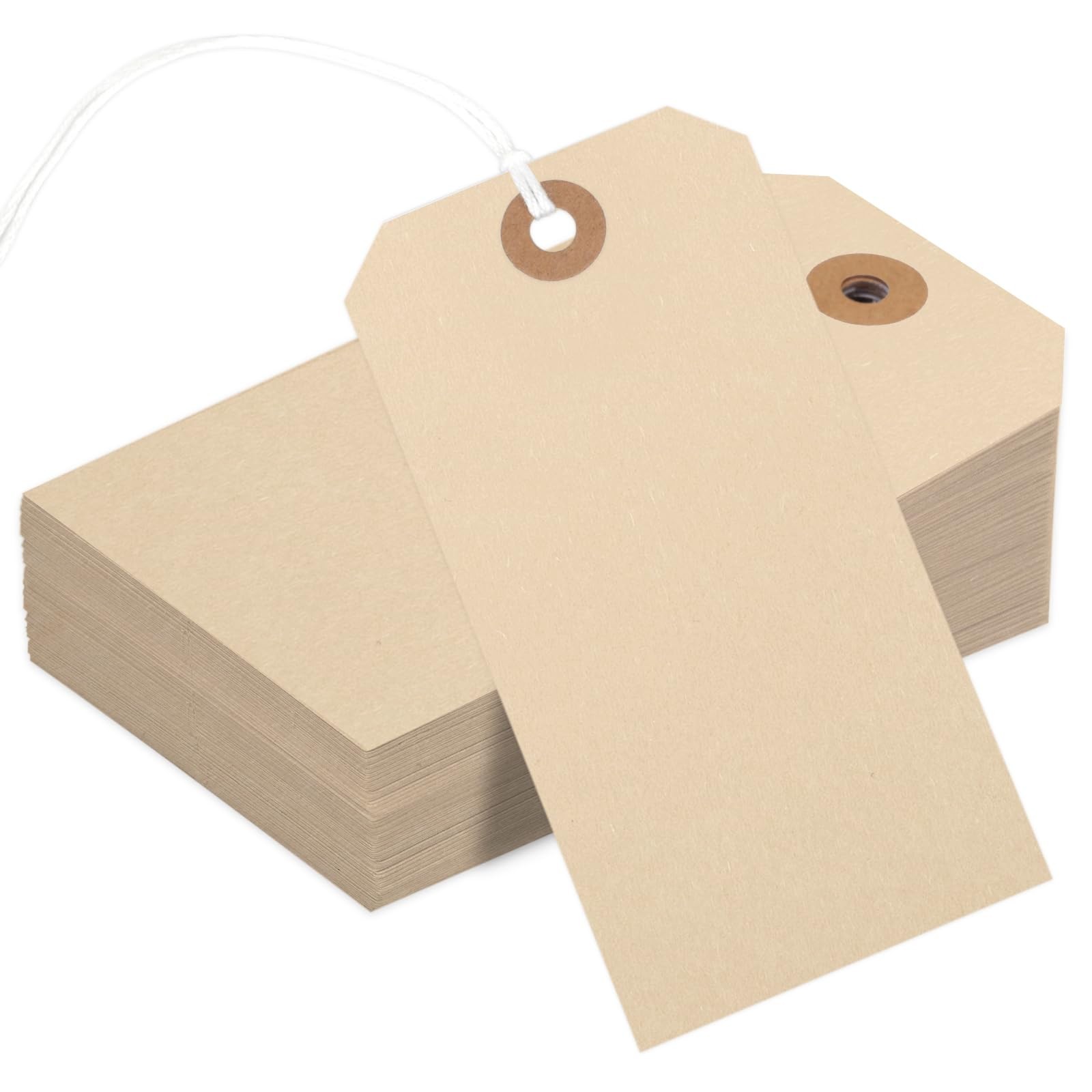 150PCS Blank Shipping Tag, 4 3/4 x 2 3/8 inches 4 x 2 Inch, Brown