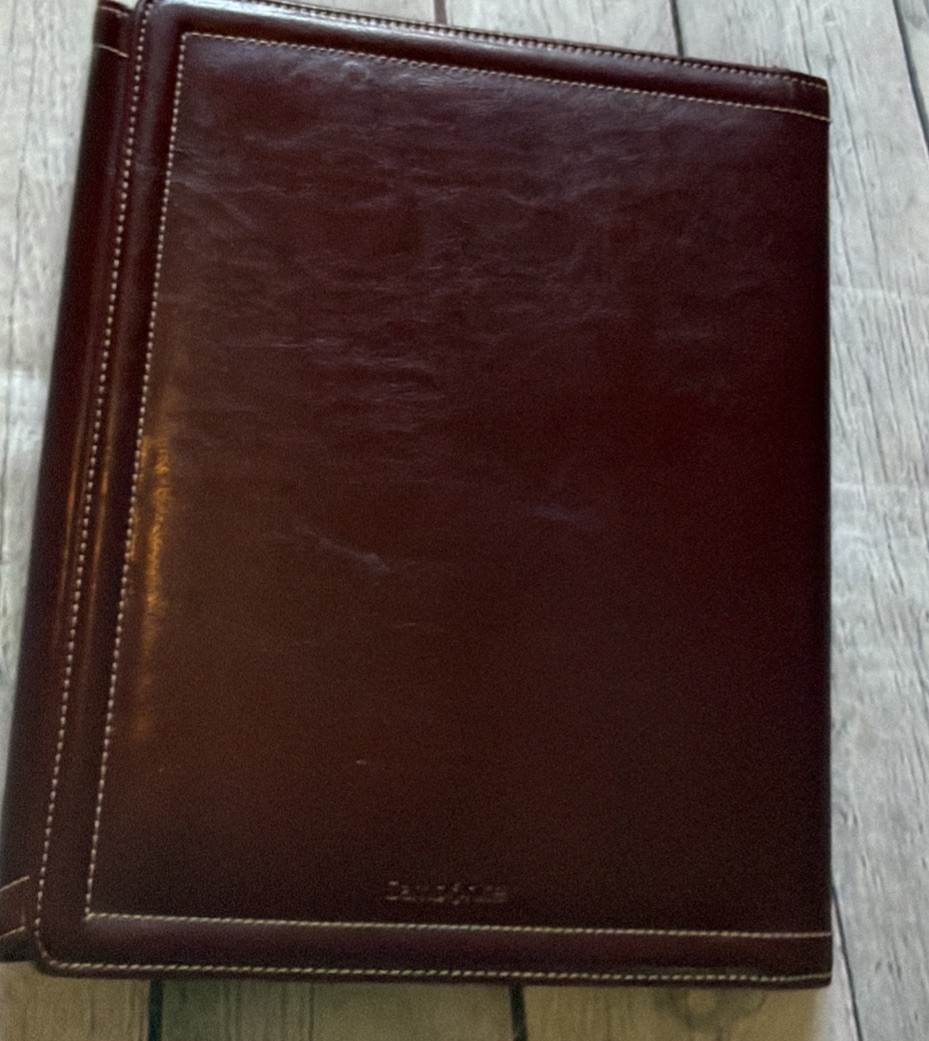 Samsonite Leather Portfolio Legal Pad Folio Burgundy Red Attache Briefbag Binder
