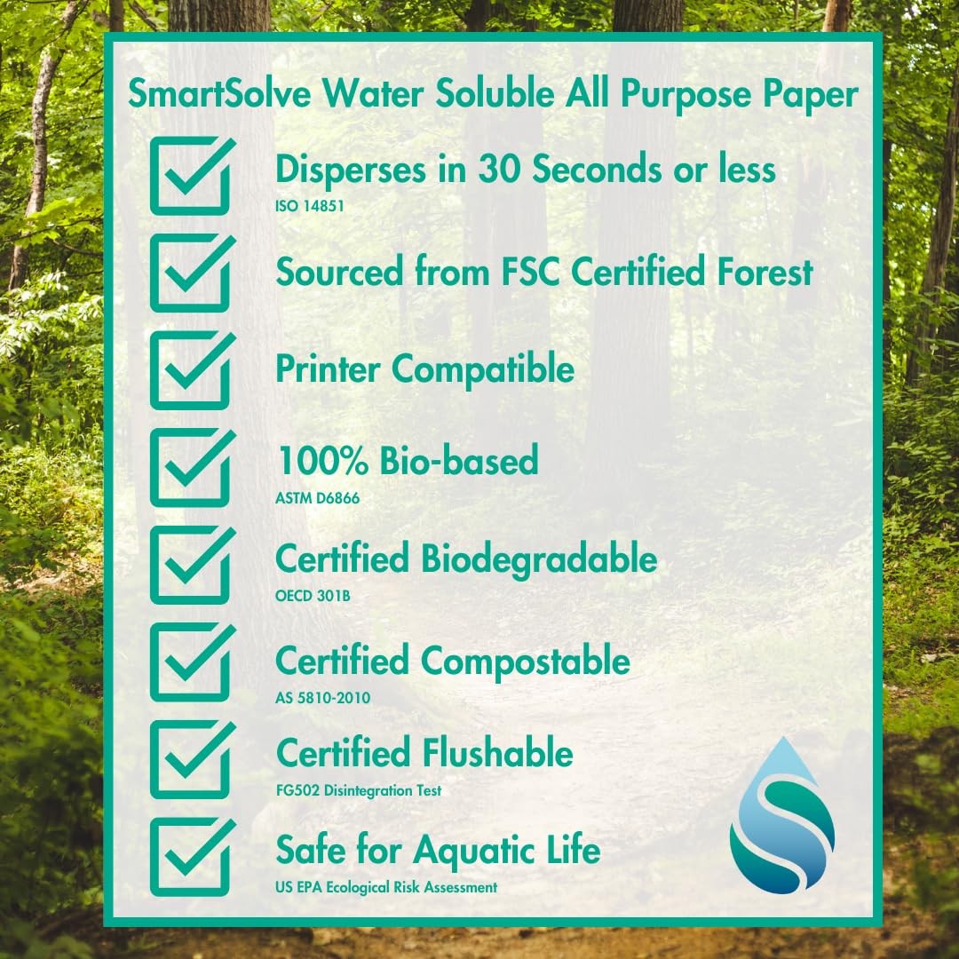 3 pt Water Soluble Paper | Dissolves Quickly in Water | Biodegradable | Eco Fri