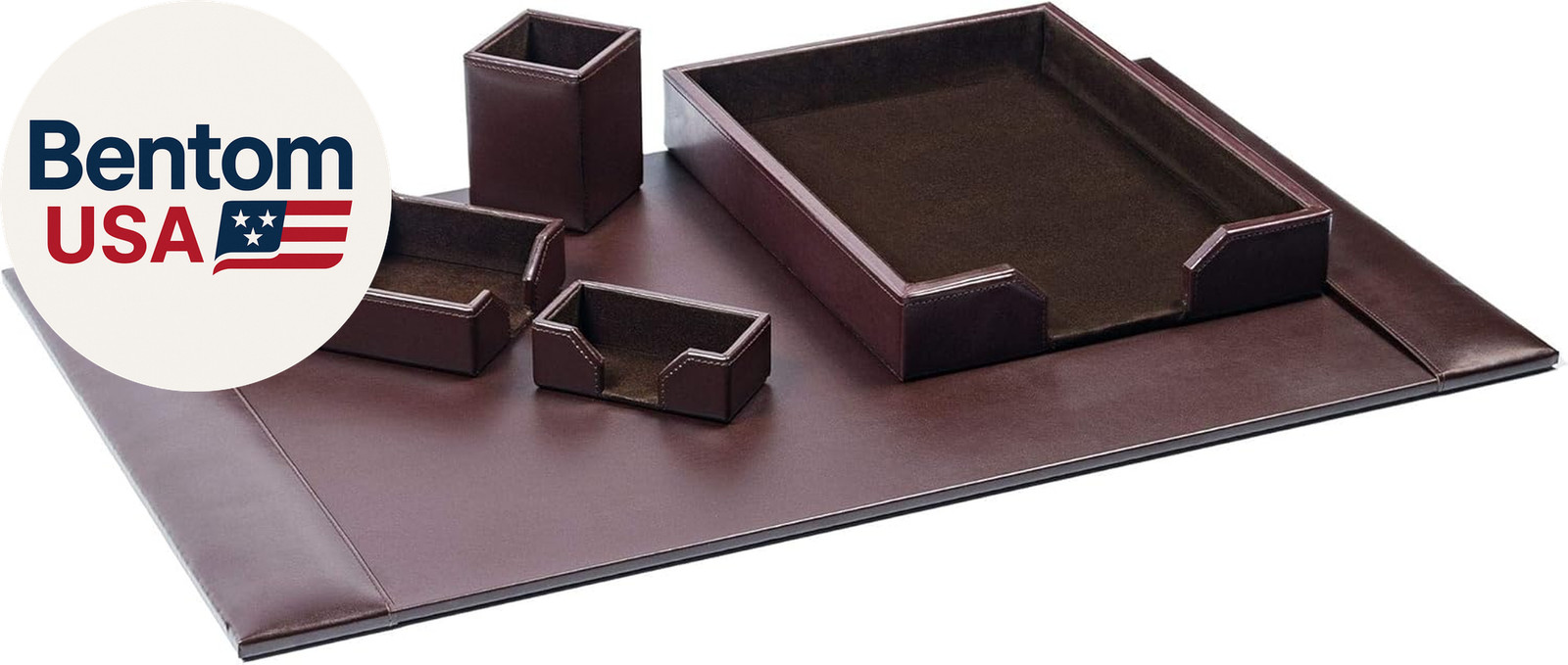 Bonded Leather Desk Set – Luxury Leather Desk Pad & Desk Organization Essentials