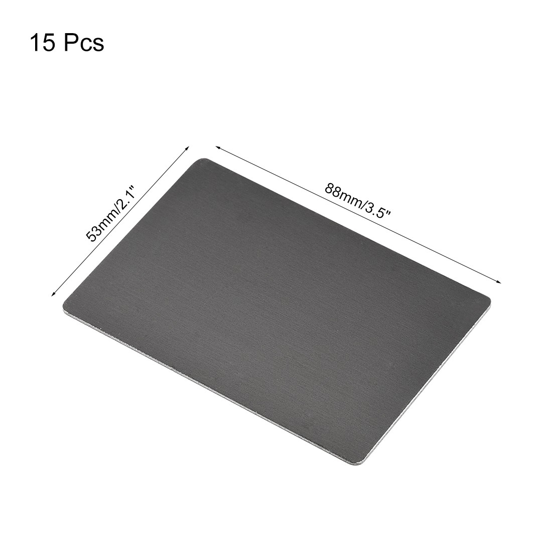 Blank Metal Card 88x53x1mm Anodized Aluminum Plate Black 15 Pcs
