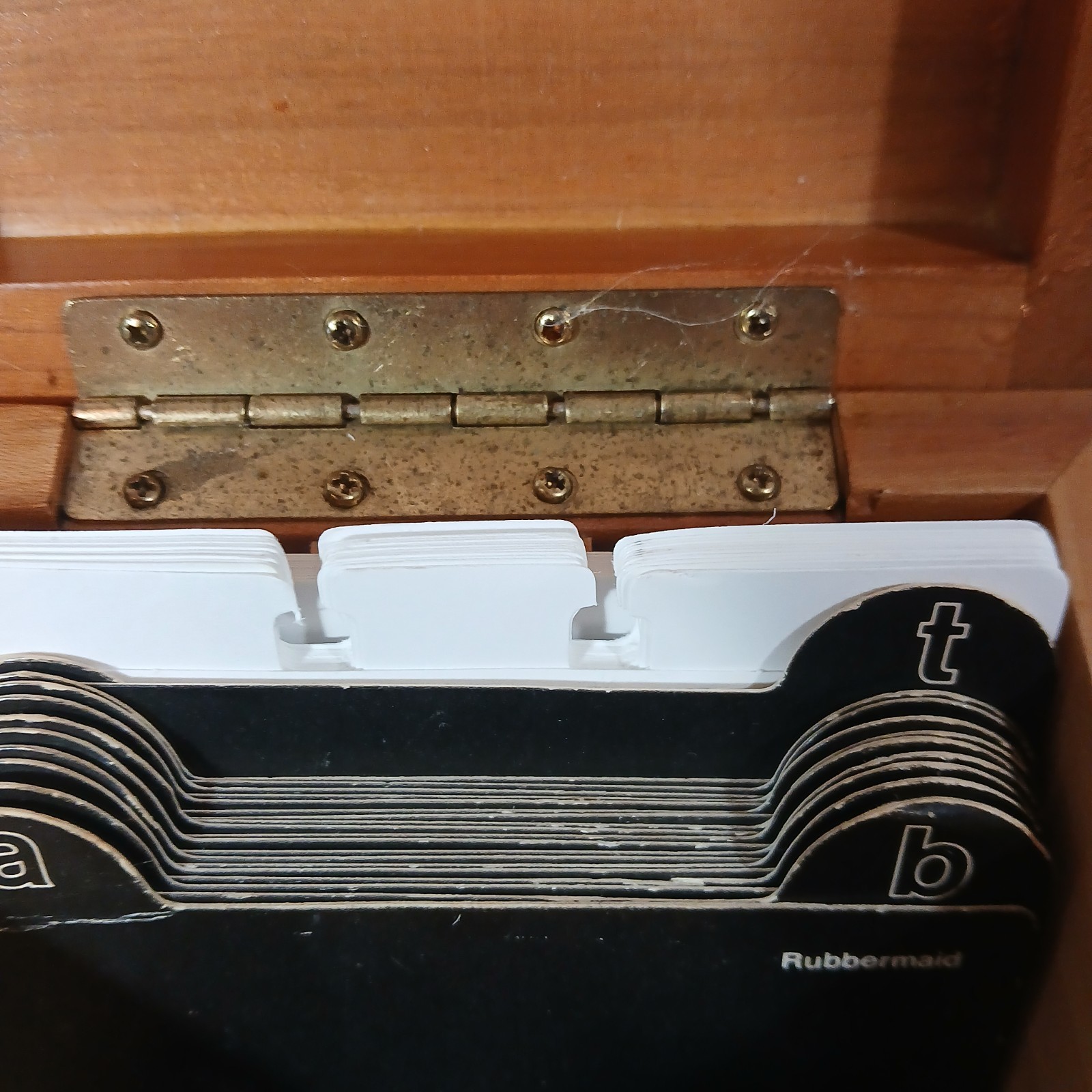Vintage Cherry Wood Rolodex Card File Domed Lid Made In Thailand