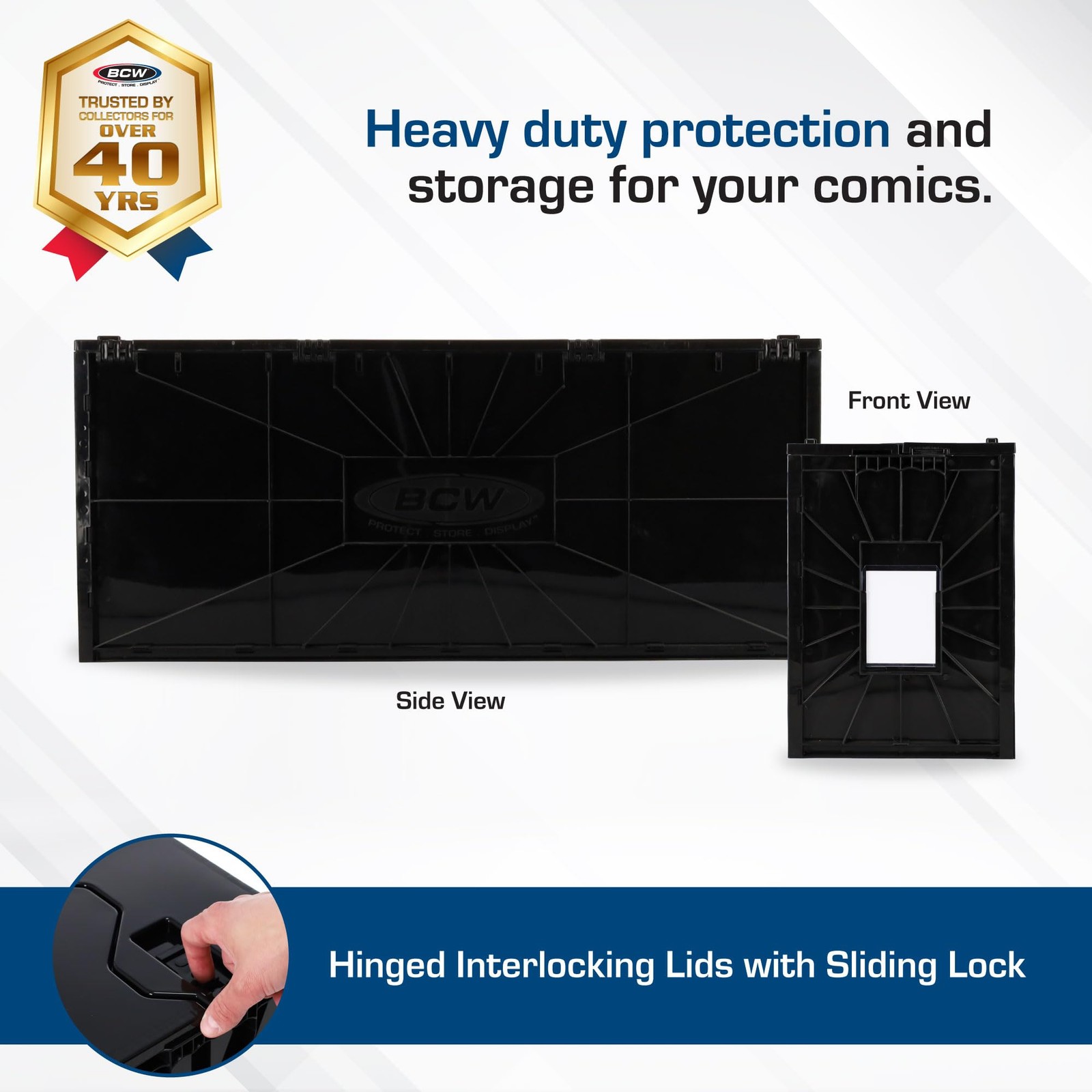 Long Comic Book Bin – 1 Pack | Heavy Duty Comic Book Storage Box | Stackable …