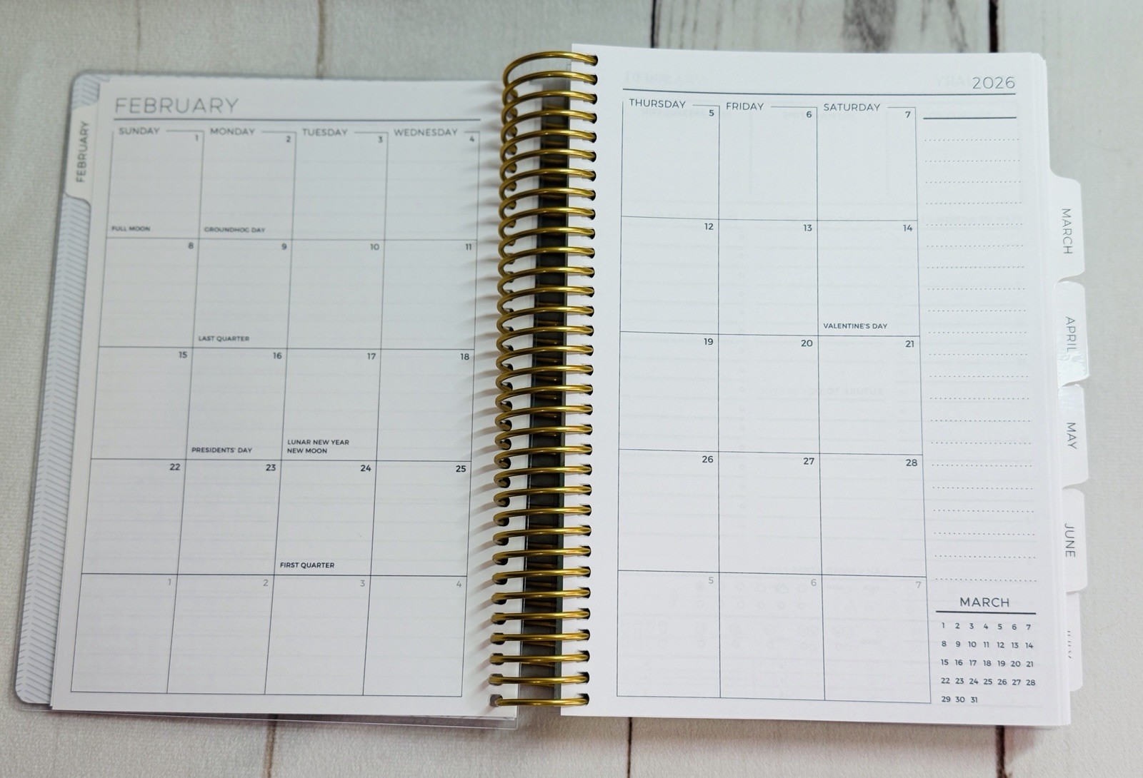 NEW Plum Paper A5 Month Hourly Daily Planner Feb – July 2026 Gold Coil Pink
