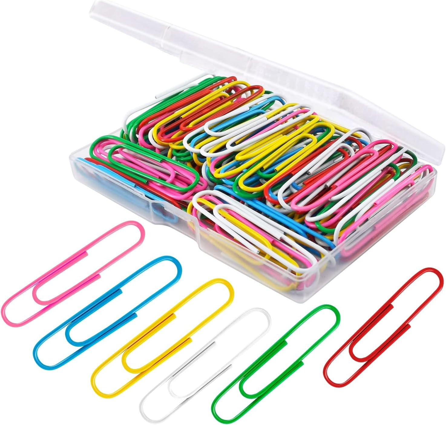 Paper Clips, 100Pcs 2 Inch Large Paperclips, Assorted Colored Coated Jumbo