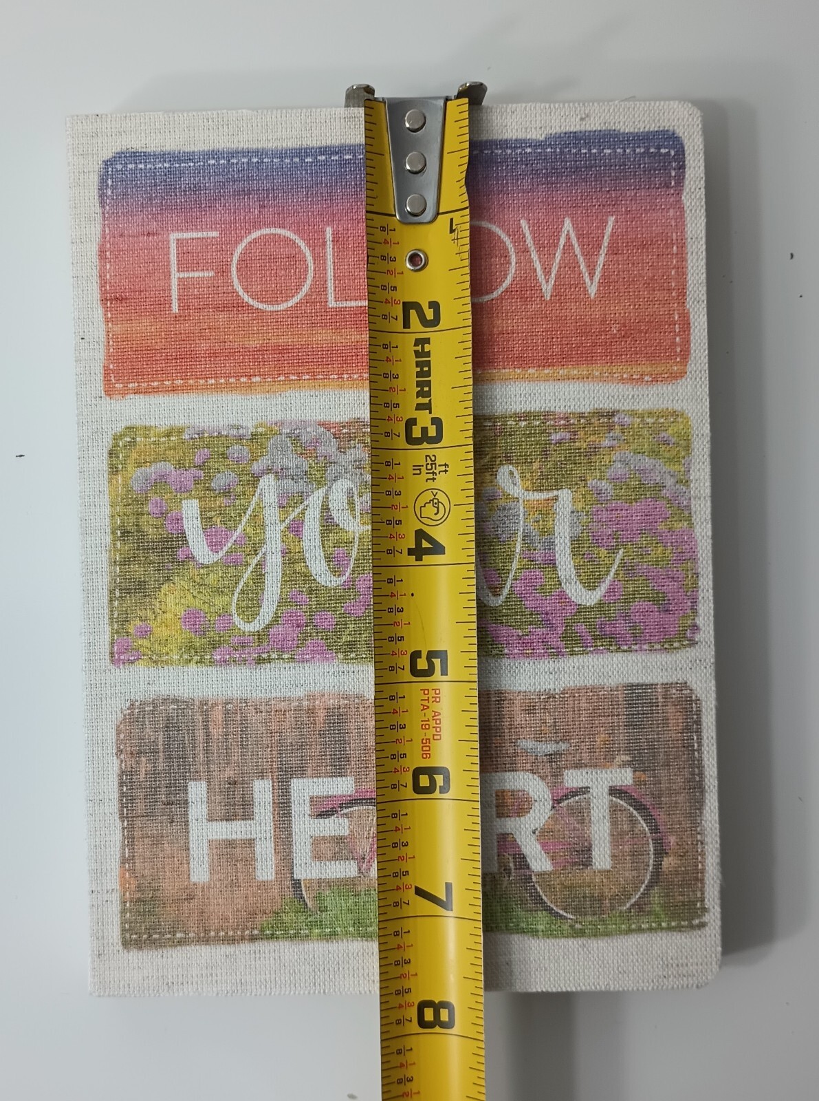 Follow Your Heart Notebook Fabric Cover 5.5″x7.63″ 96 Sheets Paper Lined 2013