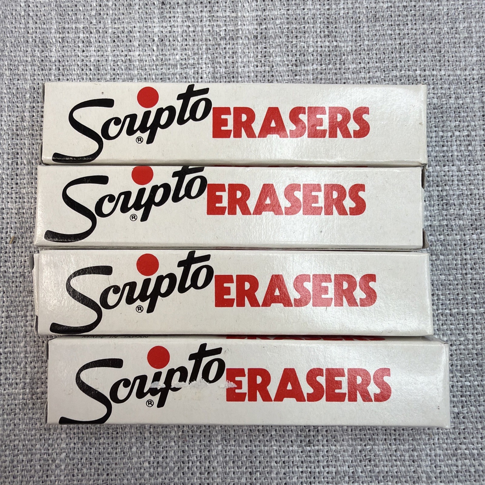 Scripto Erasers FOUR BOXES – Pack of 4 No. J250 New Old Stock 16 total