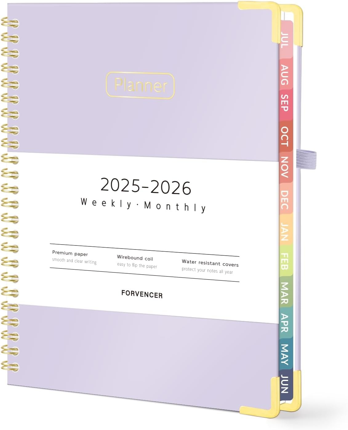 2025-2026 Academic Planner, 8.5×11, Weekly/Monthly, Tabs, Green