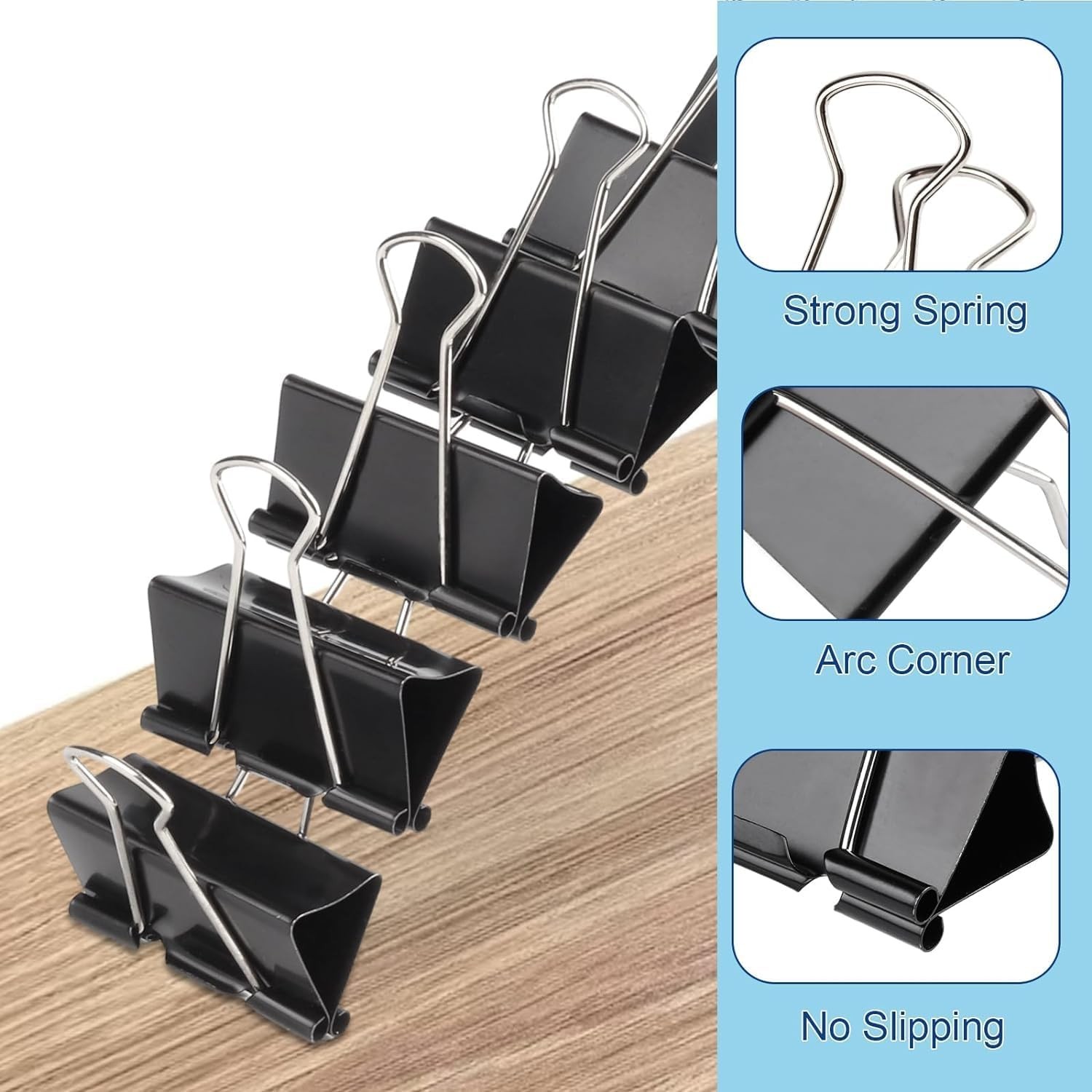 Jumbo 2-Inch Binder Clips – 144 Pcs Tempered Steel Clips for Secure Organization
